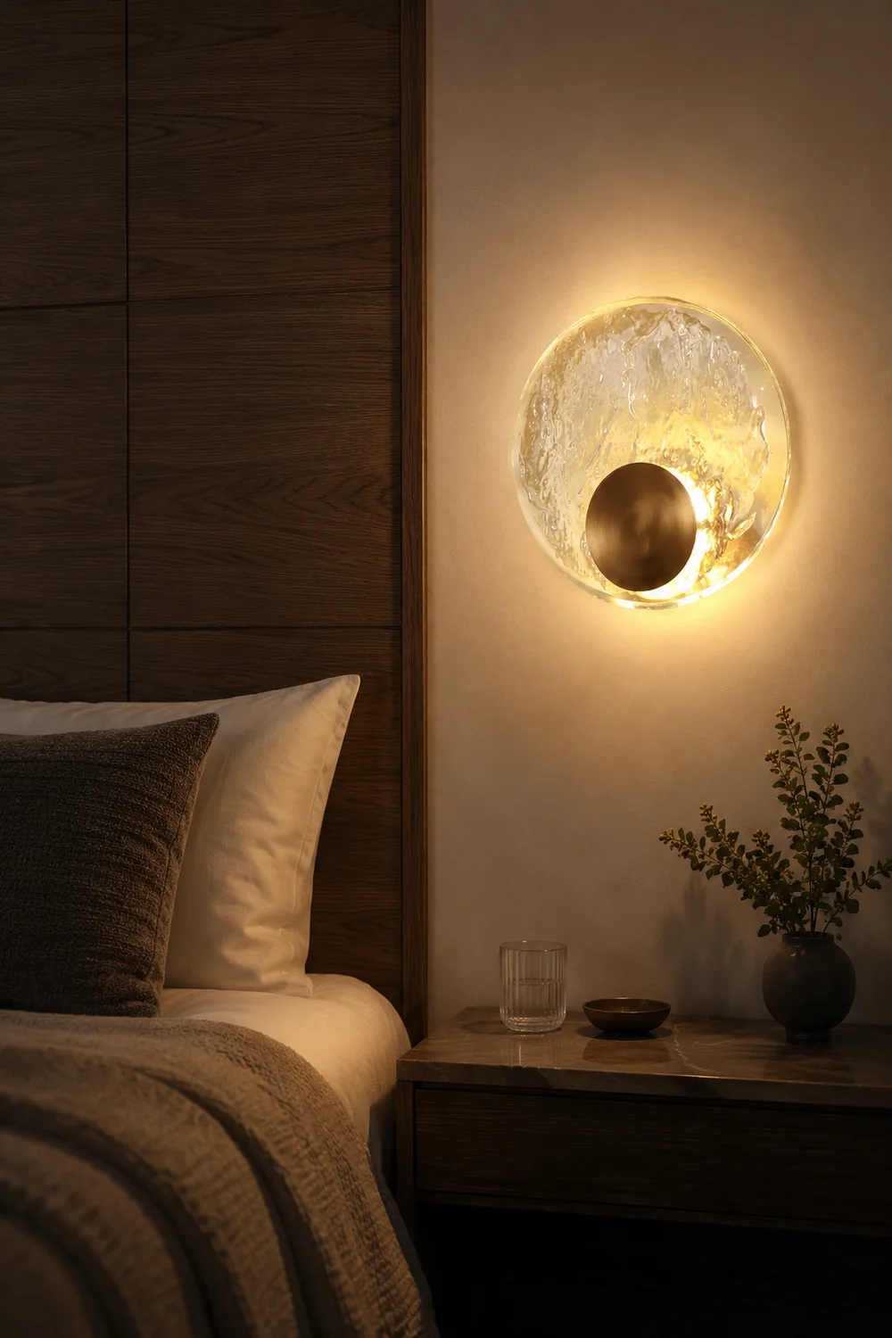 Kristy Art Deco Globe Crystal&Metal Bedroom Wall Lamp, Gold - Lumpaz