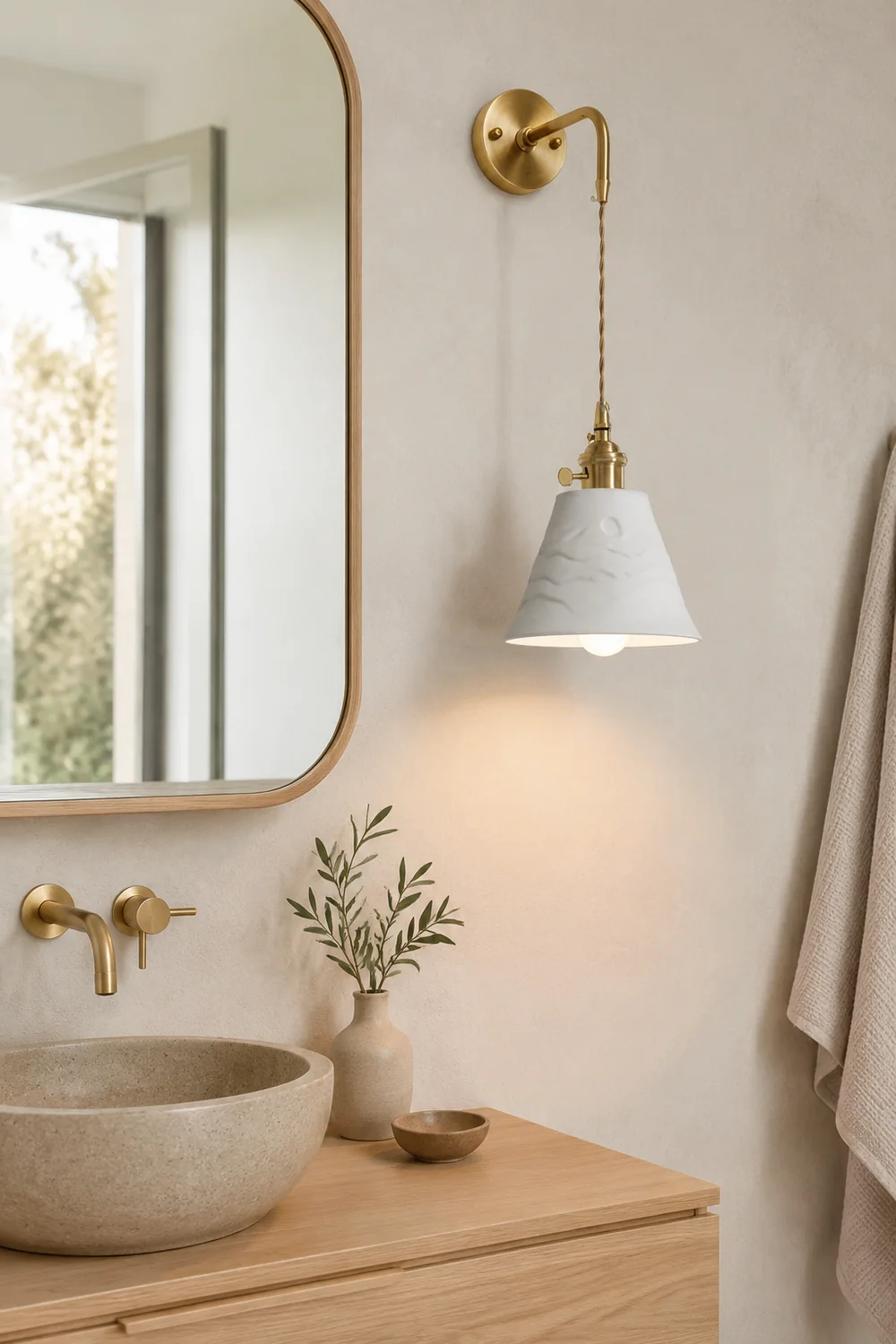 Lottie Modern Cone Wall Lamp, Metal/Ceramics - Lumpaz