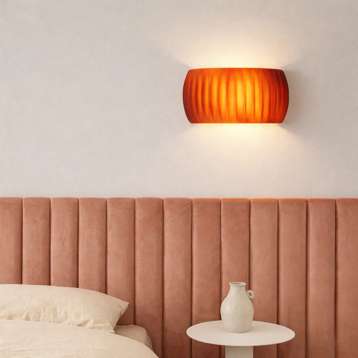 Hailie Modern LED Wall Lamp Orange/Green Metal/Resin Bedroom - Lumpaz