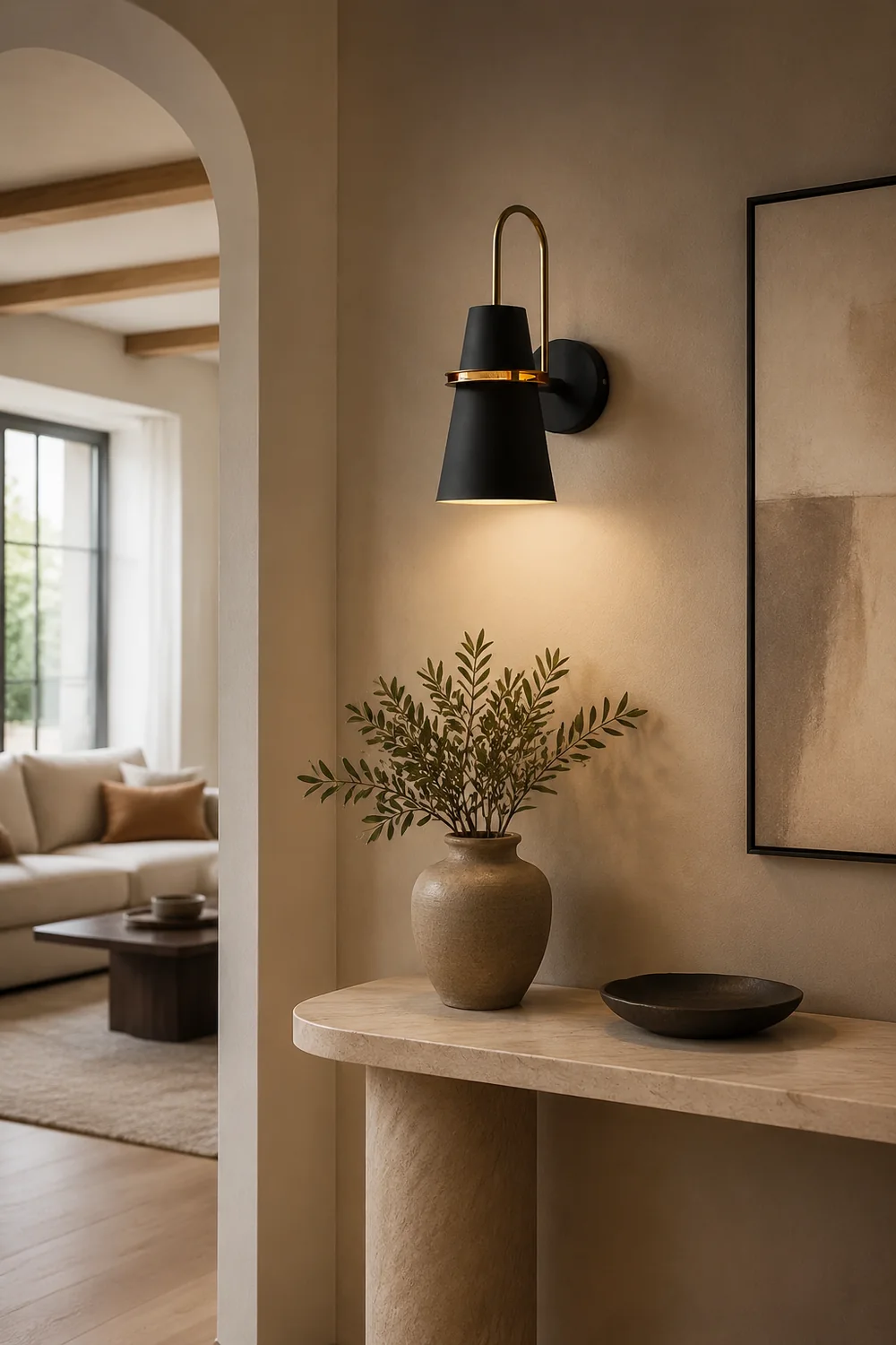 Morandi Modern Cone Metal Wall Lamp, Black/White/Blue - Lumpaz