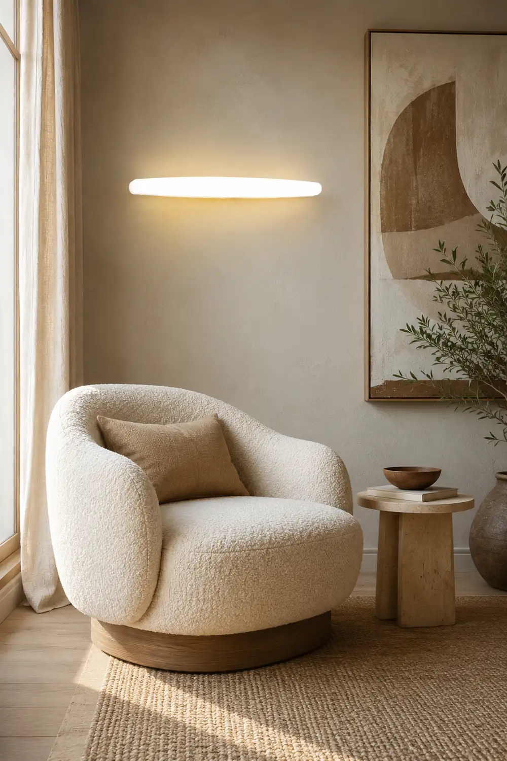 Edge Modern Oval Acrylic Wall Lamps, White - Lumpaz