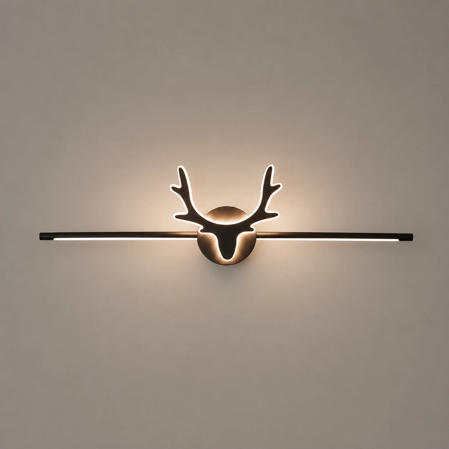 Edge Vintage Antlers Mirror Front Vanity Metal LED Wall Lamp - Lumpaz