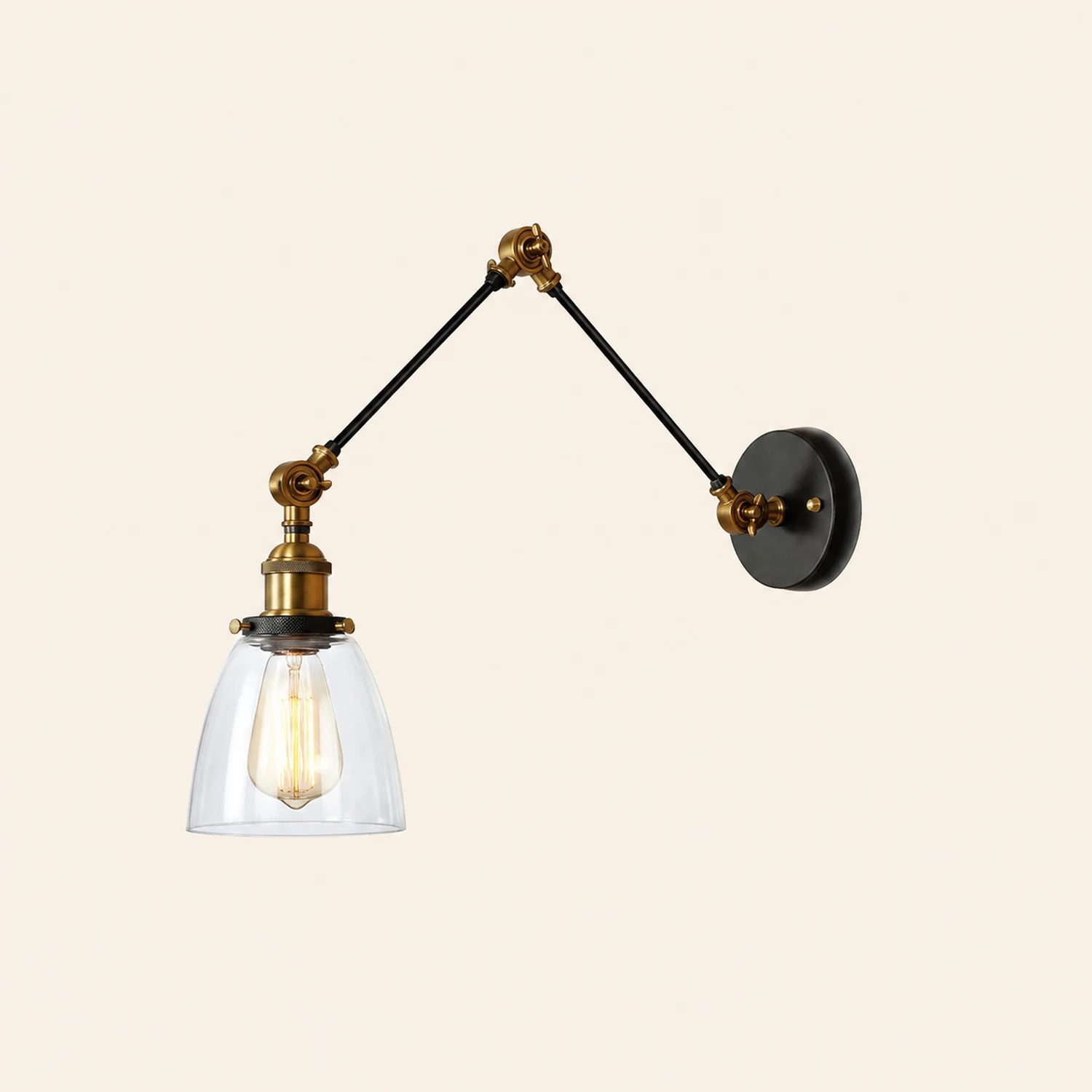 Alessio Wall Lamp Tapered, Modern, Glass/Metal Adjustable, 4 Color, Living Room - Lumpaz