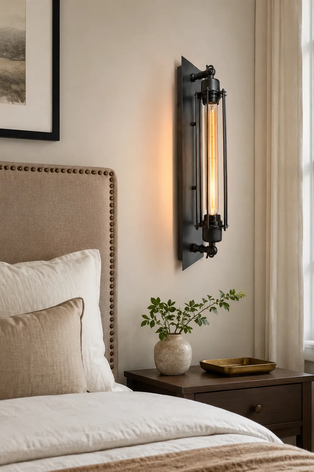 Alessio Vintage Cylinder Metal Wall Lamp,  Black/Red/Silver/Gold - Lumpaz