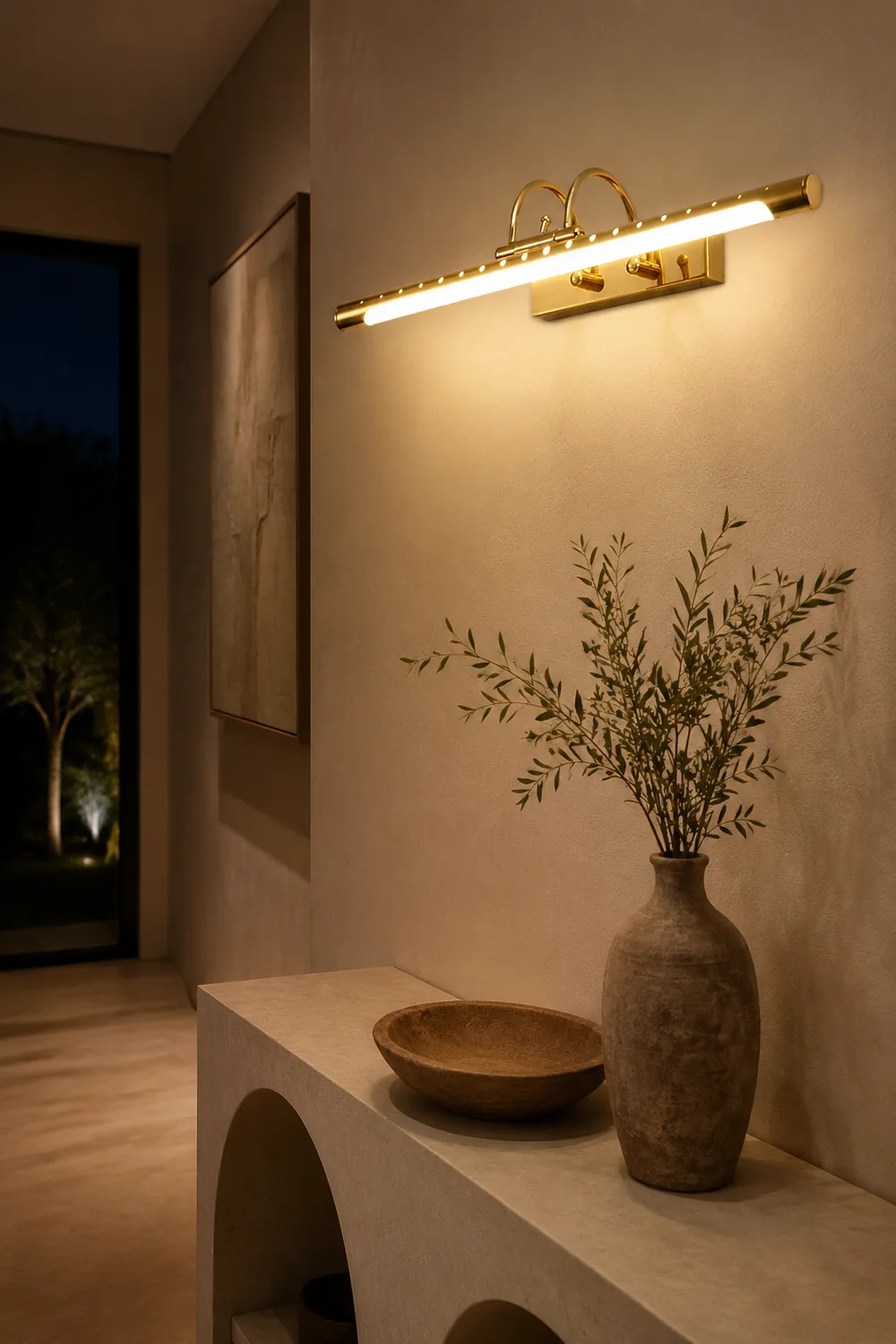 Eryn Modern Linear Vanity Wall Lamp, Gold, Bathroom/Kitchen - Lumpaz