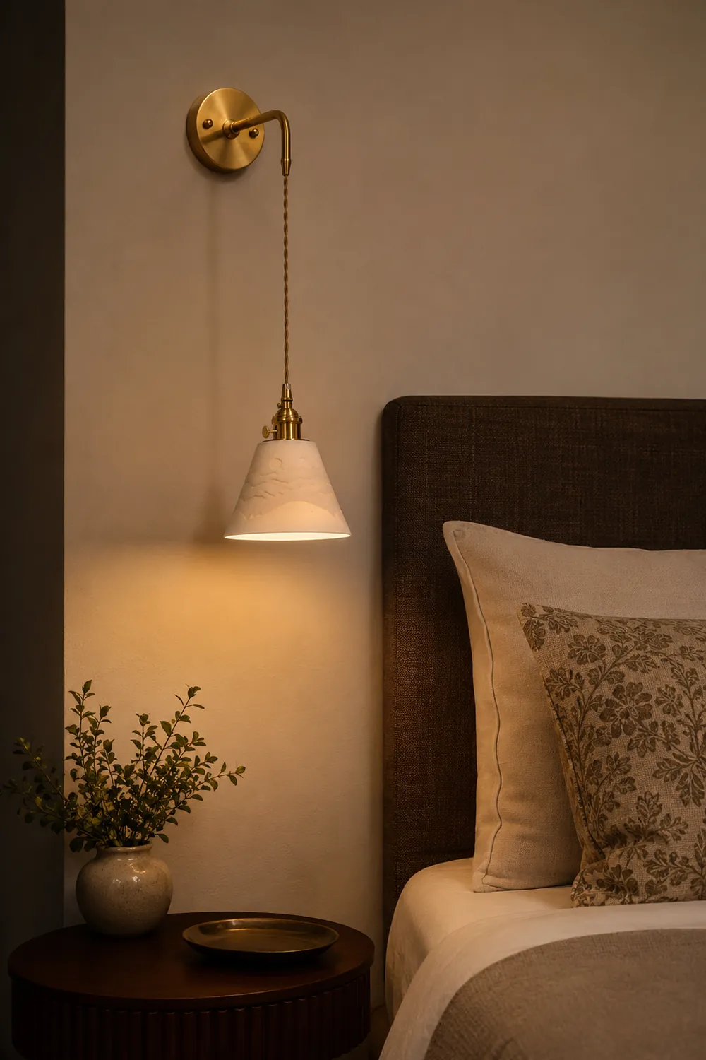 Lottie Modern Cone Wall Lamp, Metal/Ceramics - Lumpaz