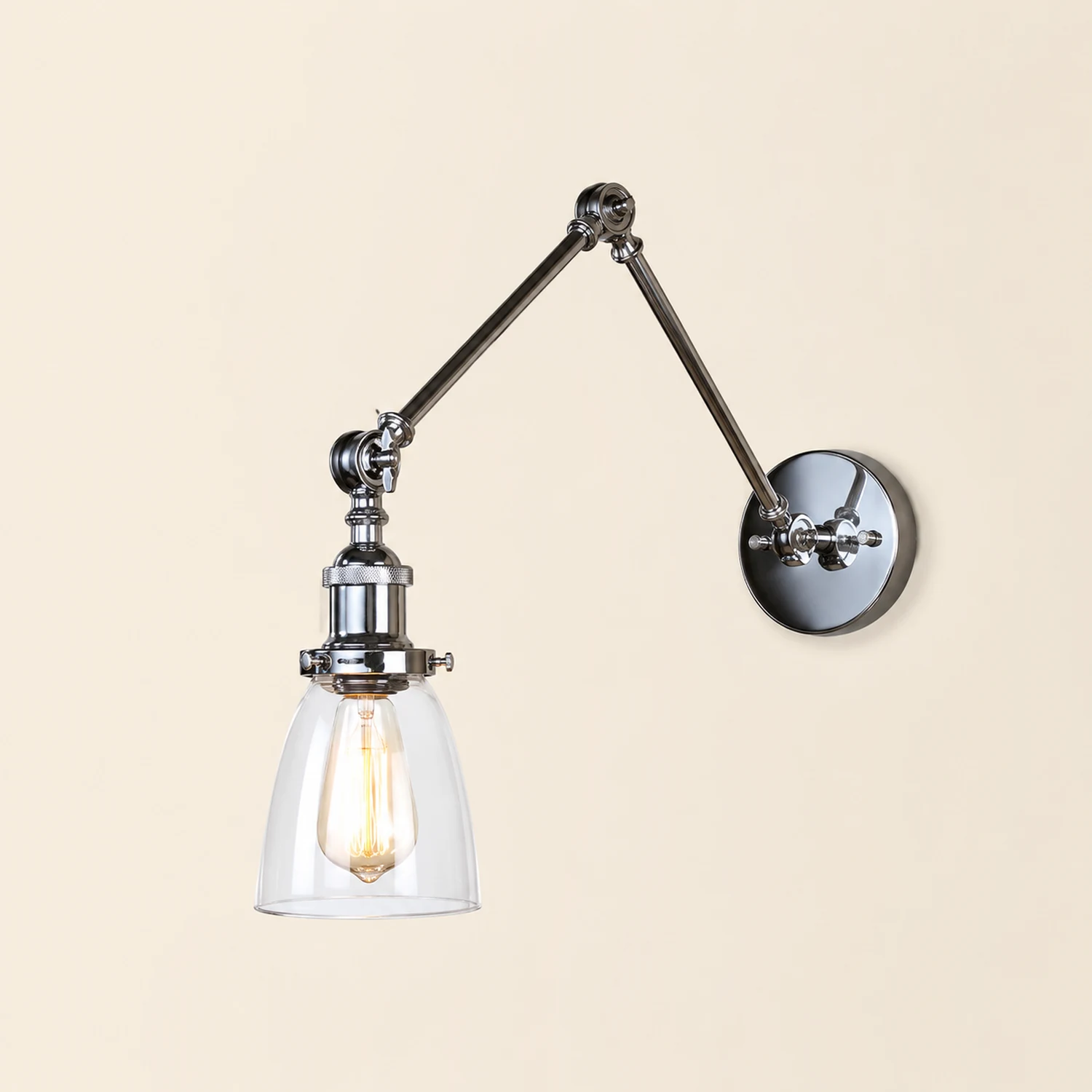 Alessio Wall Lamp Tapered, Modern, Glass/Metal Adjustable, 4 Color, Living Room - Lumpaz