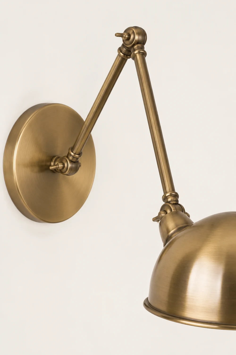 Brady Hemispheric Adjustable Wall Lamp, Brass/Antique Brass/Chrome, Bedroom - Lumpaz