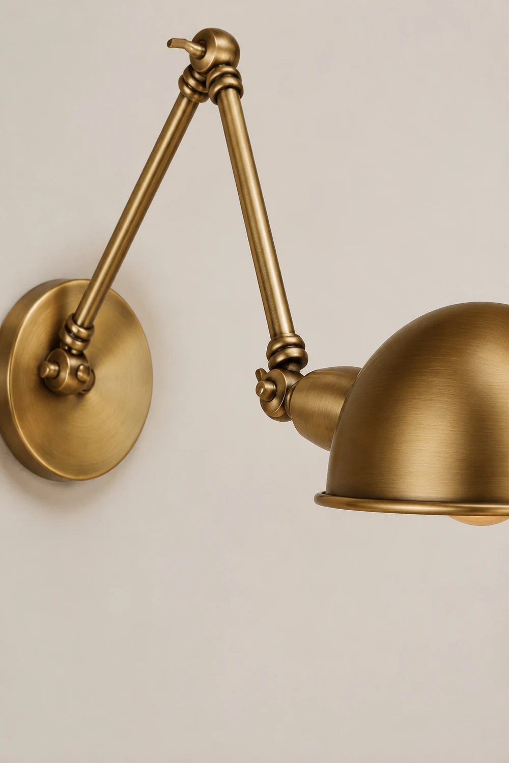 Brady Hemispheric Adjustable Wall Lamp, Brass/Antique Brass/Chrome, Bedroom - Lumpaz