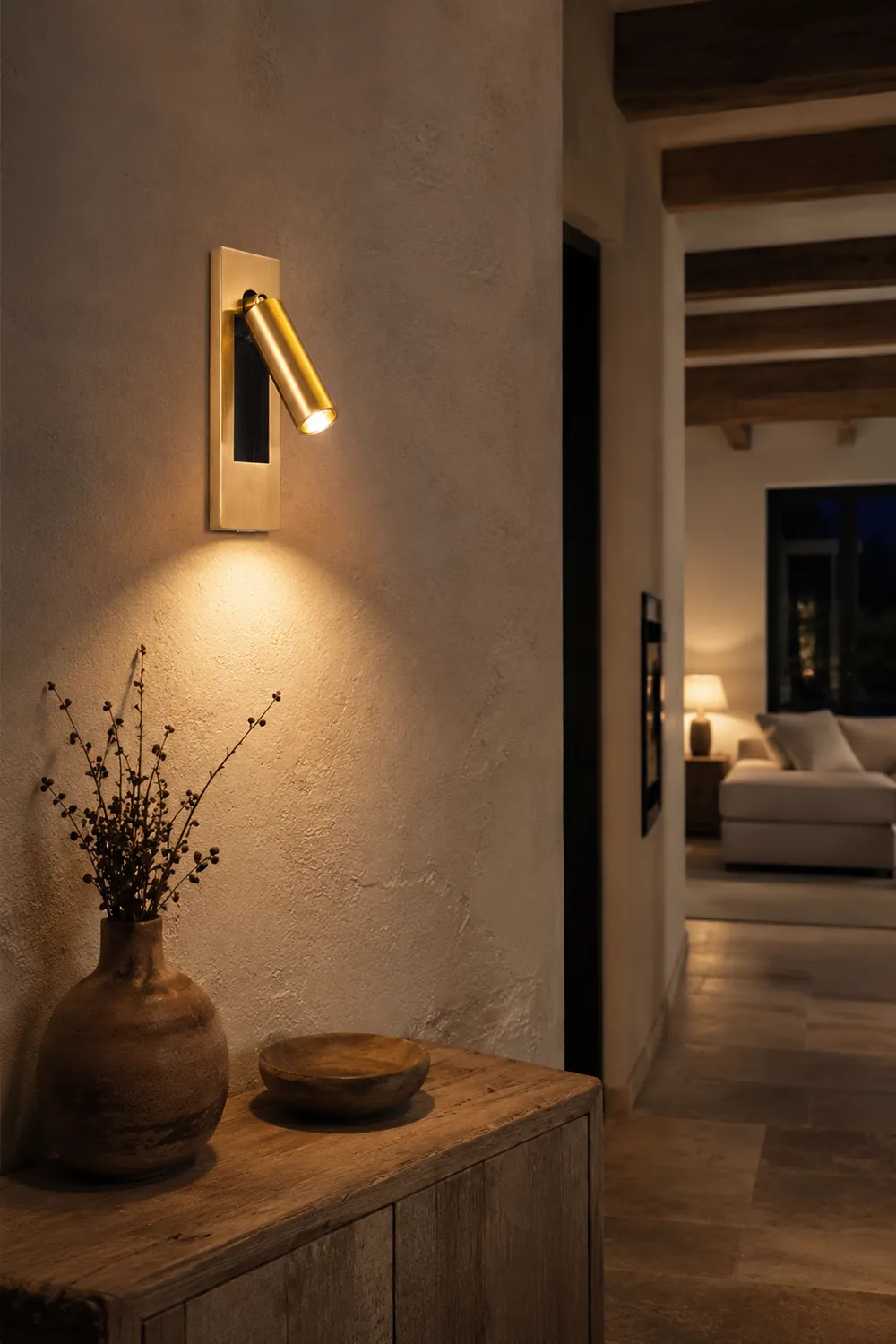 Orr Traditional Adjustable Metal Wall Lamp Spotlight, Black/Gold - Lumpaz