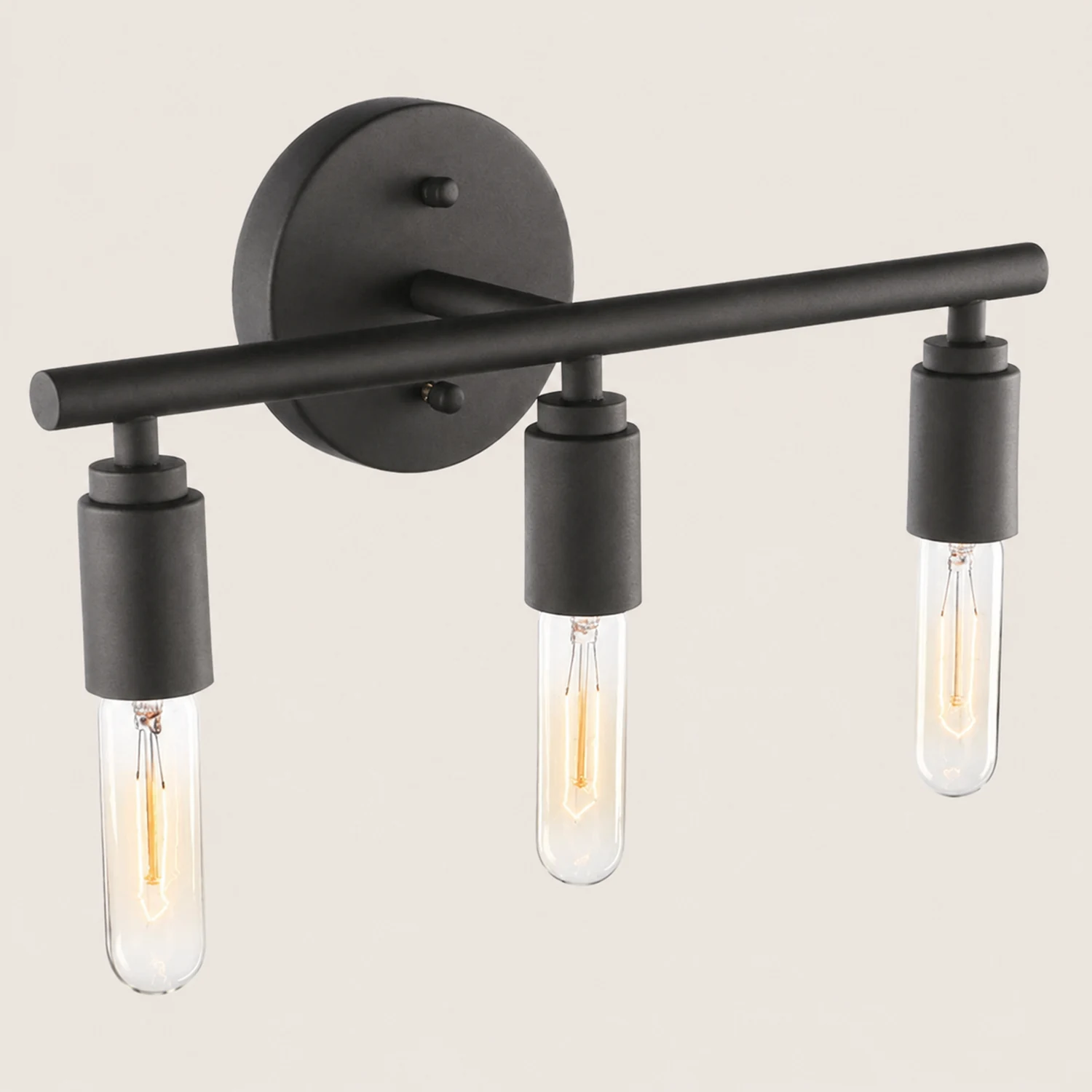 Alessio Modern Glass Vanity Wall Lamp, Black, Bathroom, 3/4 Light - Lumpaz