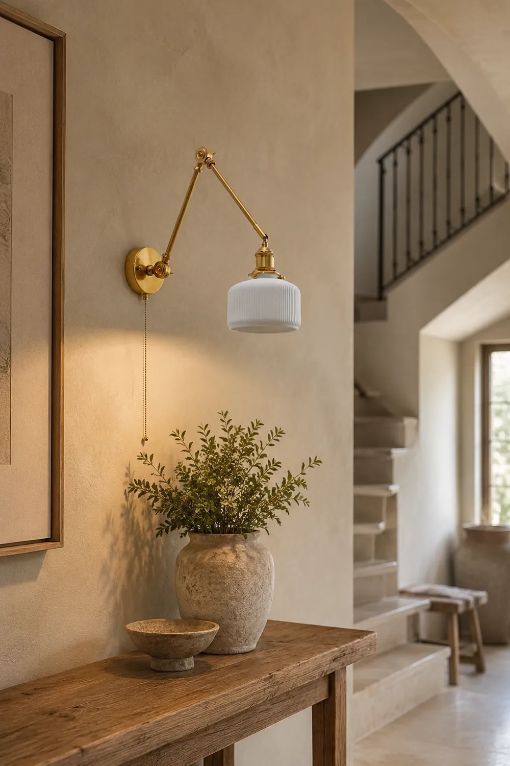 Carins Wall Lamp Modern Drum Ceramics Metal Adjustable, White - Lumpaz