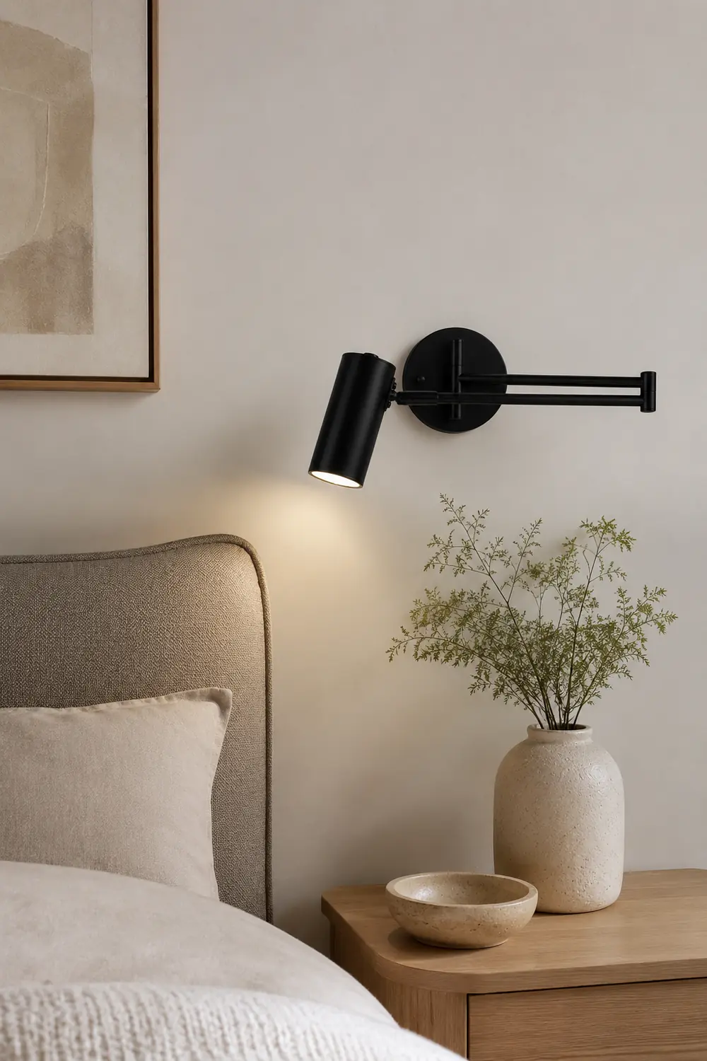 Brady Wall Lamp Cylindrical Adjustable Lamp Pole Metal Black, Living Room - Lumpaz