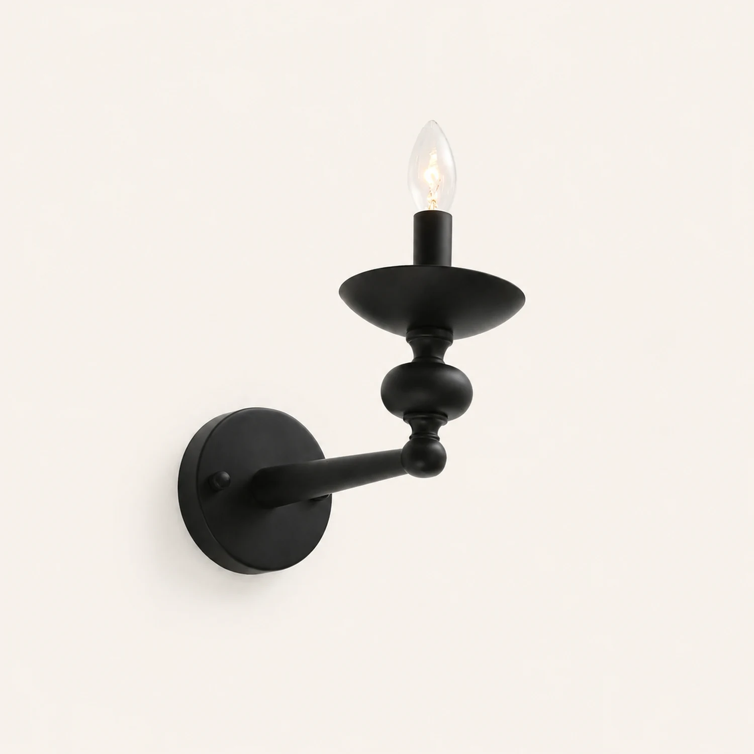 Alessio Retro Candle Wall Lamp/Black Chandelier for Living Room, Dining Room - Lumpaz