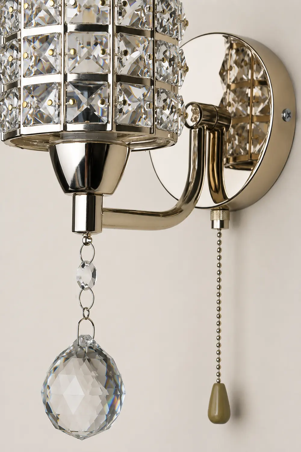 Kristy Vintage Cylinder Metal Bedside Wall Lamp, Gold/Chrome - Lumpaz