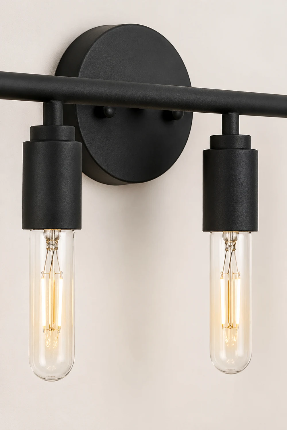 Alessio Modern Glass Vanity Wall Lamp, Black, Bathroom, 3/4 Light - Lumpaz