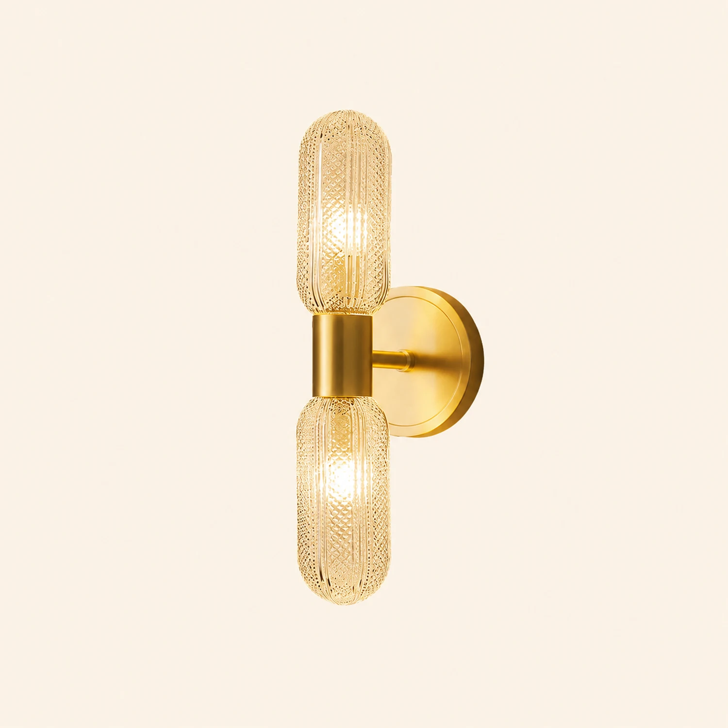 Hailie Luxury Globe Glass Vanity Wall Lamp, 2 Light, Bedroom - Lumpaz