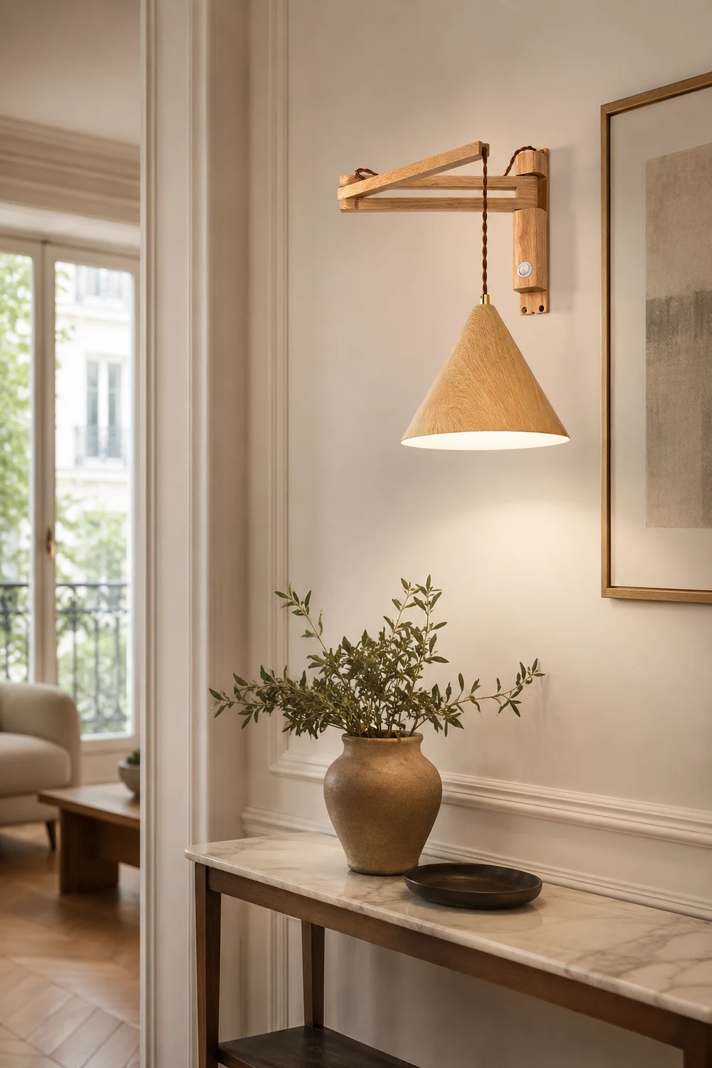 Ozawa Modern Adjustable Wall Lamp Wood/Metal 2 Color Bedroom - Lumpaz