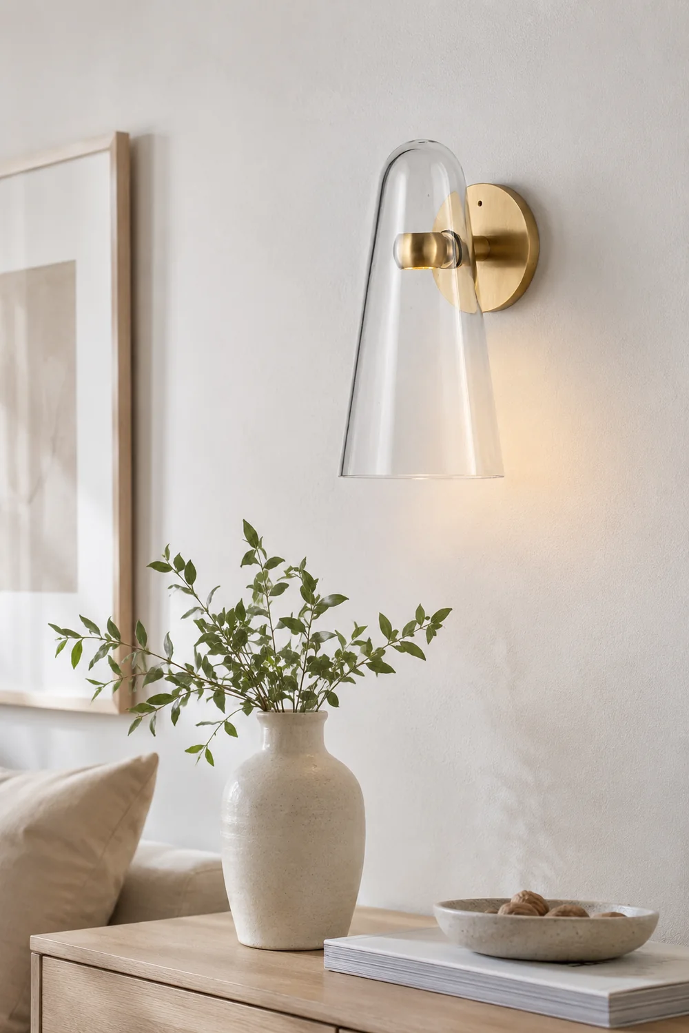 Blair Nordic Modern Wall Lamp, Glass/Metal, Living Room - Lumpaz