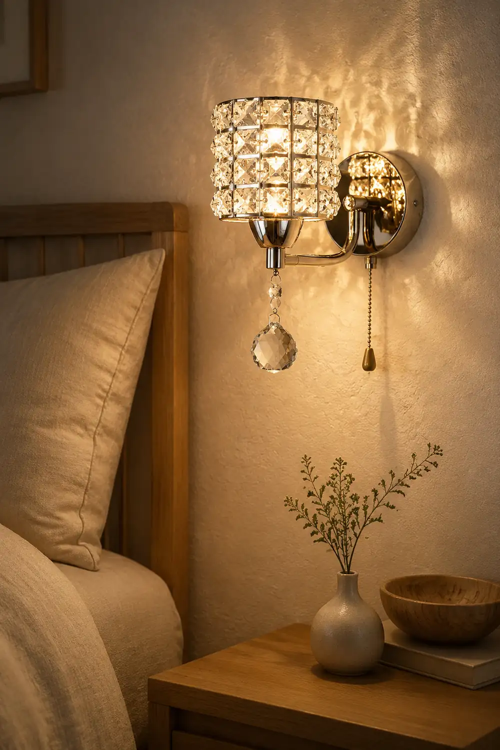 Kristy Vintage Cylinder Metal Bedside Wall Lamp, Gold/Chrome - Lumpaz