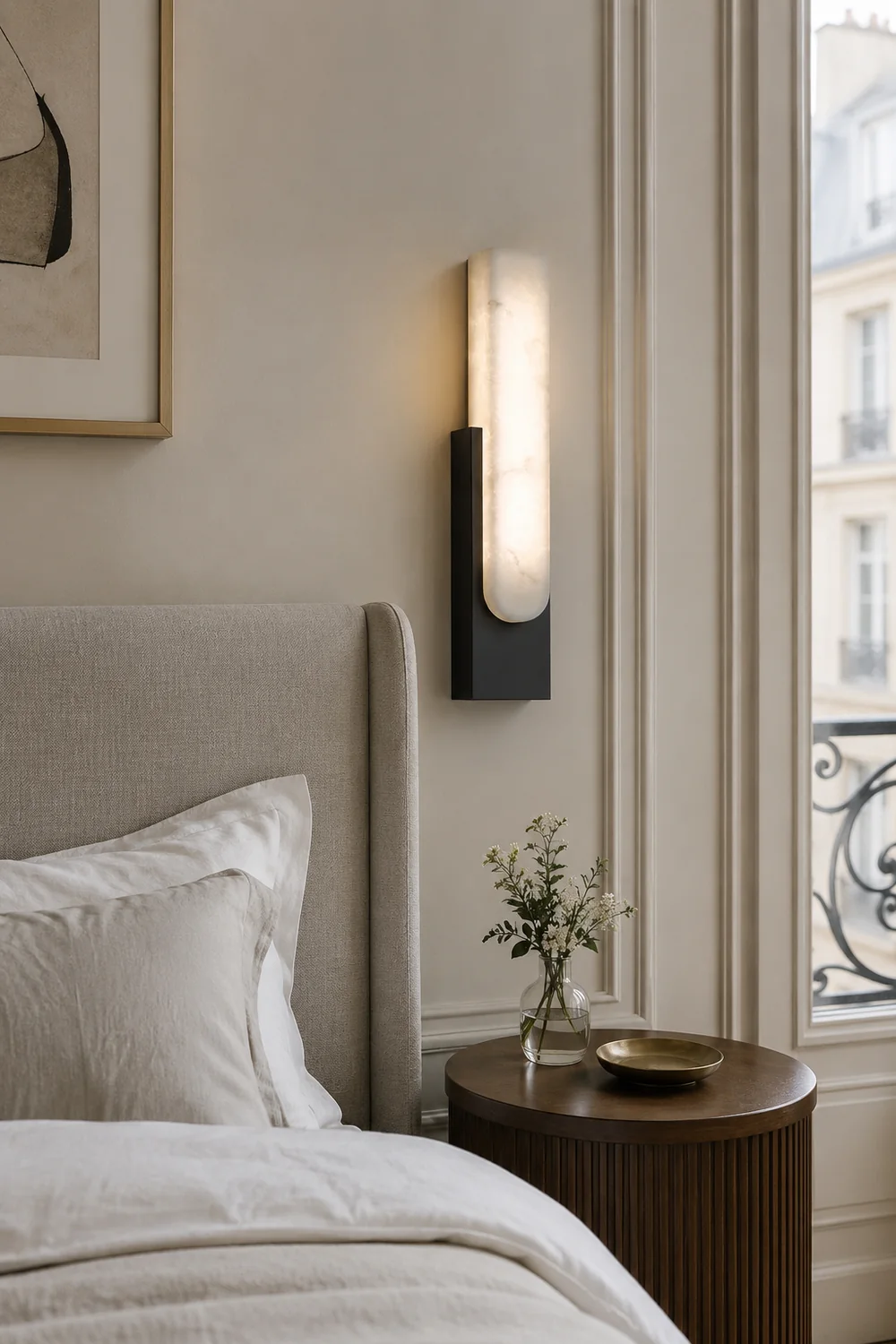 Chan Modern Rectangular Stone Metal Wall Lamp - Lumpaz