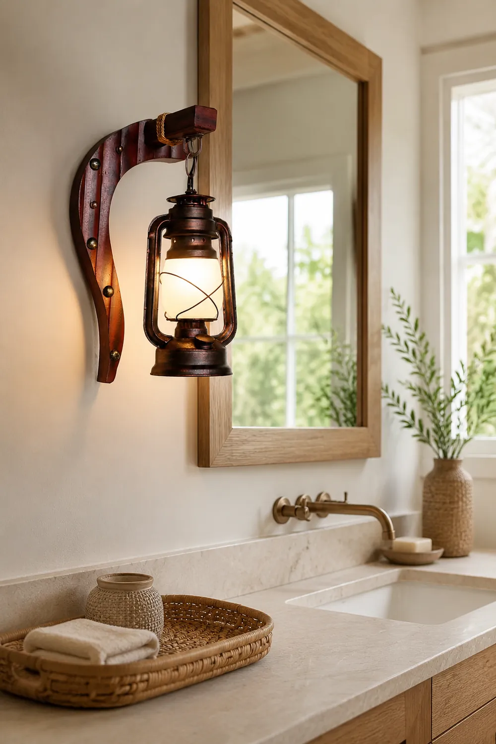 Austin Wall Lamp Minimalist Retro Arc Lampholder Wood Dark Brown, Bedroom - Lumpaz