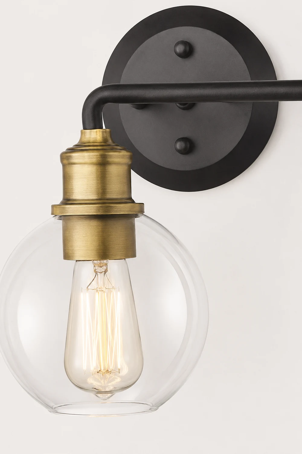 Alessio Minimalist Globe Metal/Glass Wall Lamp, 2/3 Light - Lumpaz