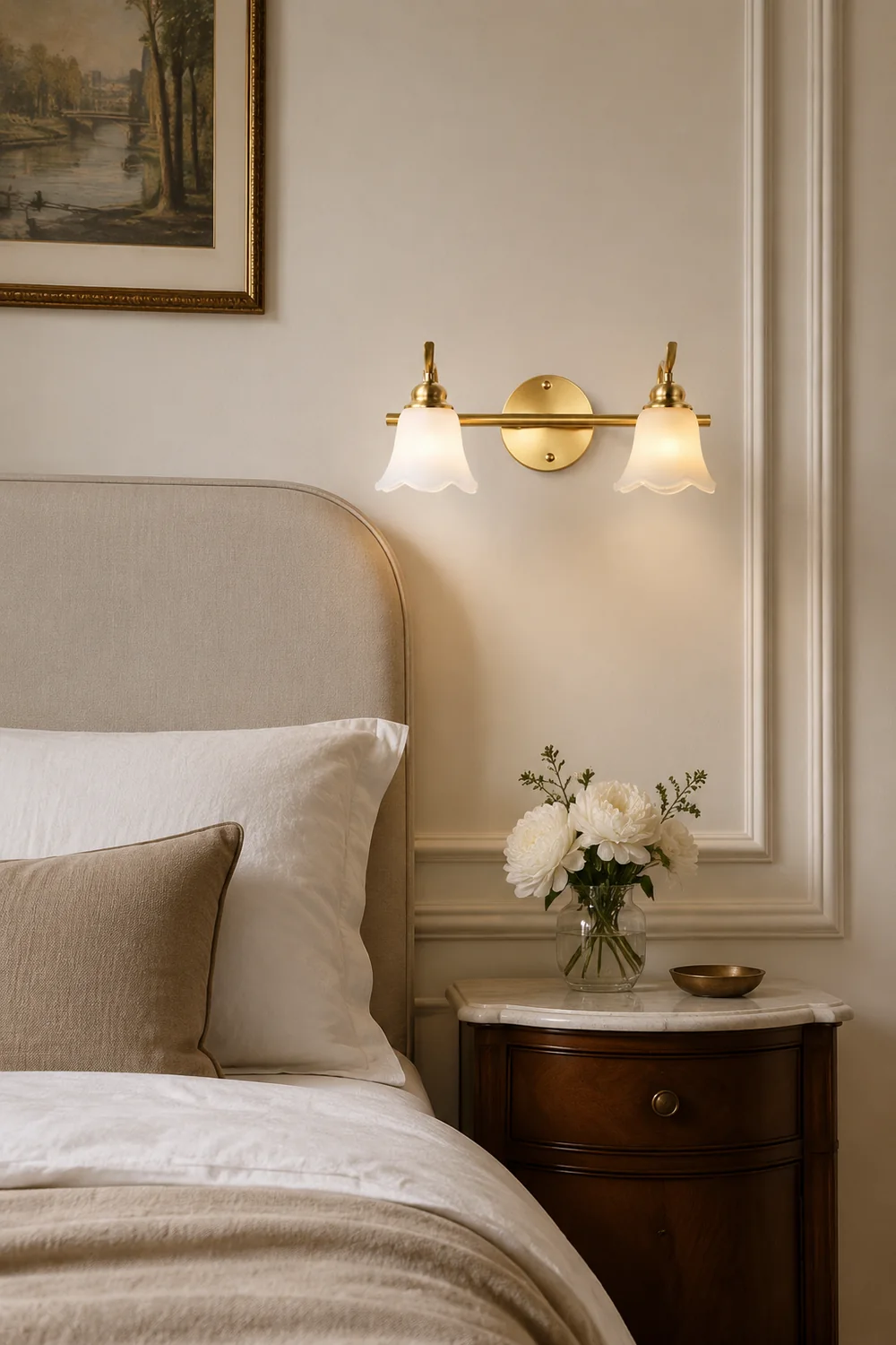 Félicie Vintage Flower Shaped Metal&Glass Lamp Wall, Gold - Lumpaz