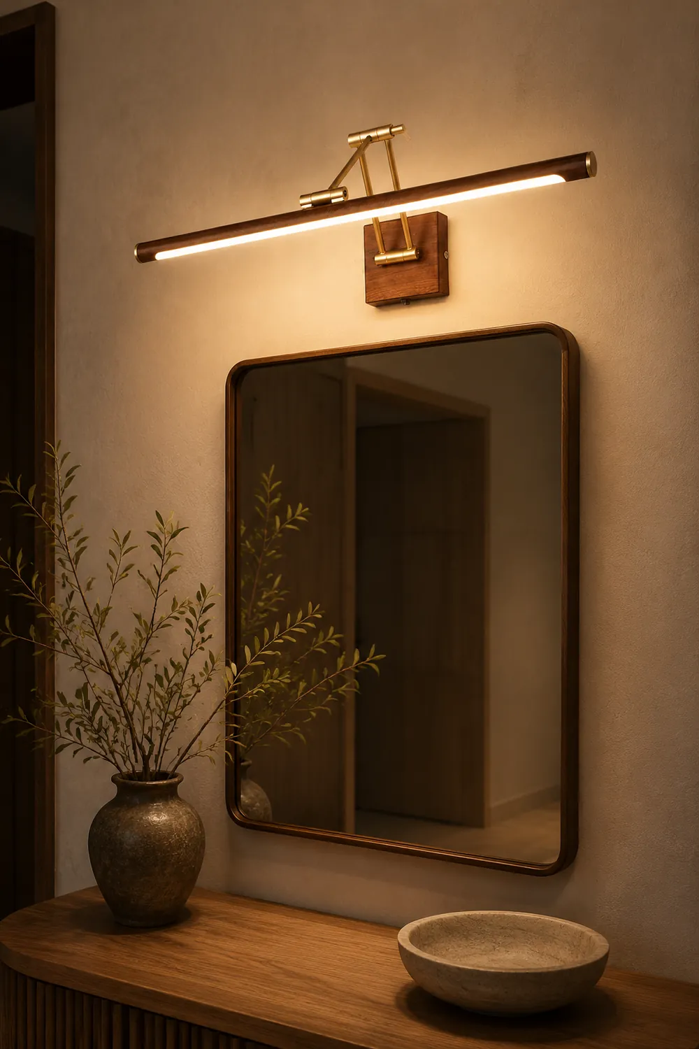 Ozawa Nordic Linear Adjustable Swing Arm Vanity Wall Lamp - Lumpaz