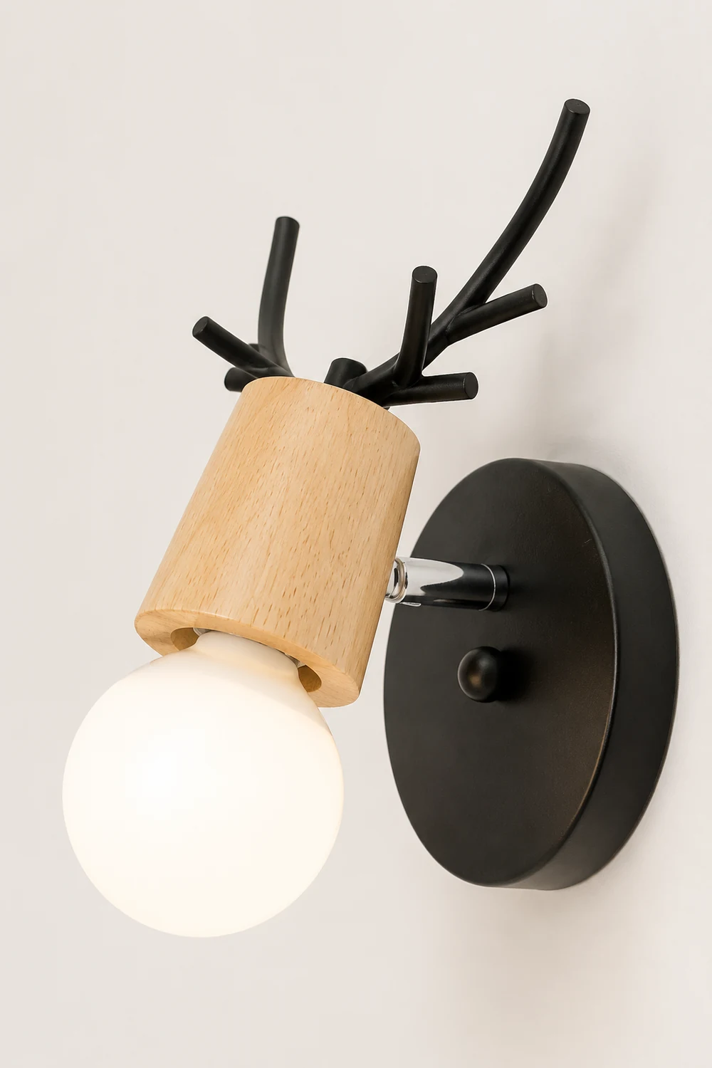 Ozawa Modern Antler Wood/Glass Wall Lamp, Bedroom/Bathroom - Lumpaz