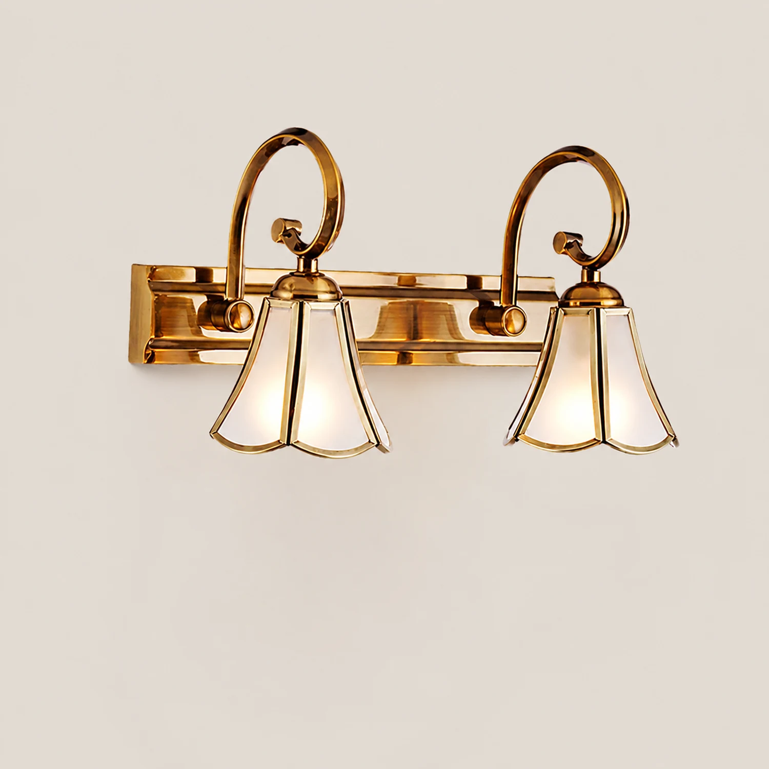 Félicie Wall Lamp Vintage Flower, Metal/Glass, Gold, Kitchen - Lumpaz