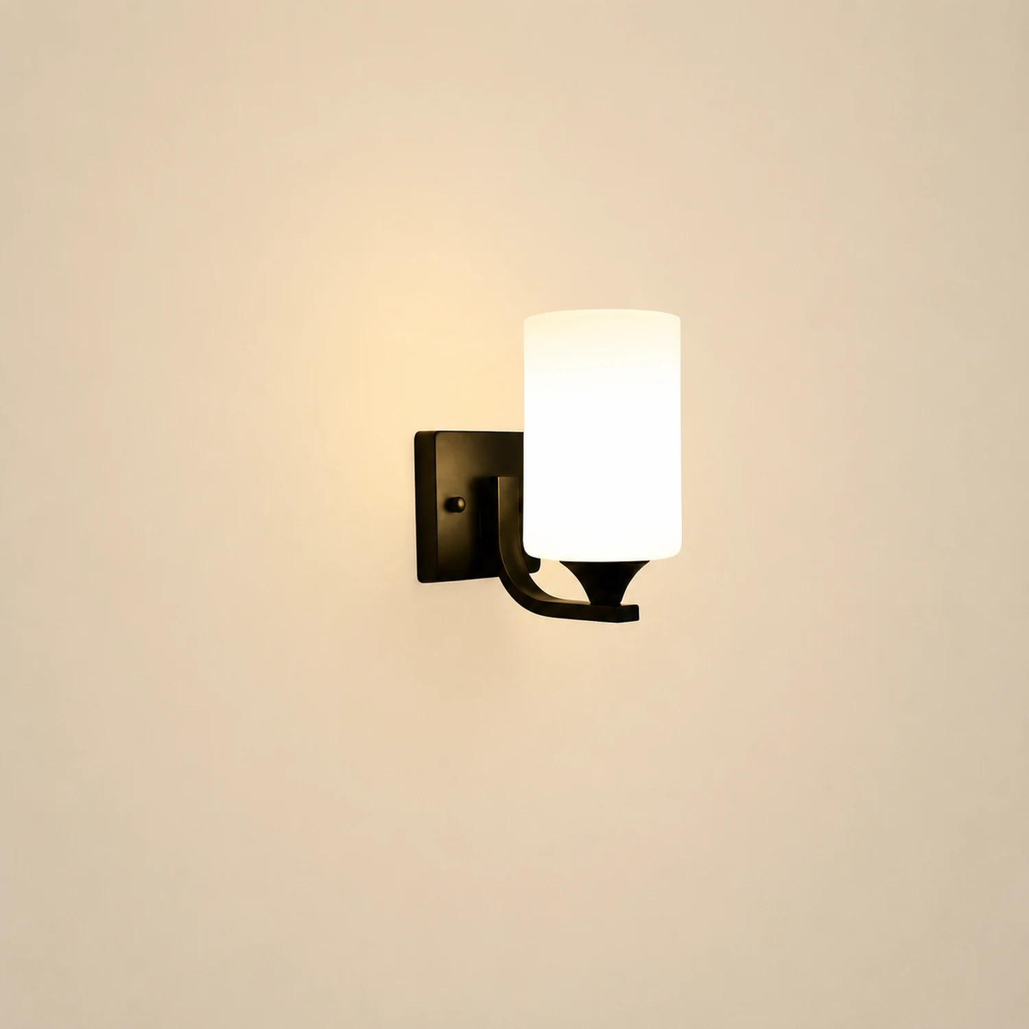 Eryn Minimalism Cylindrical Metal Glass Art Vanity Wall Lamp, Black/Chrome - Lumpaz