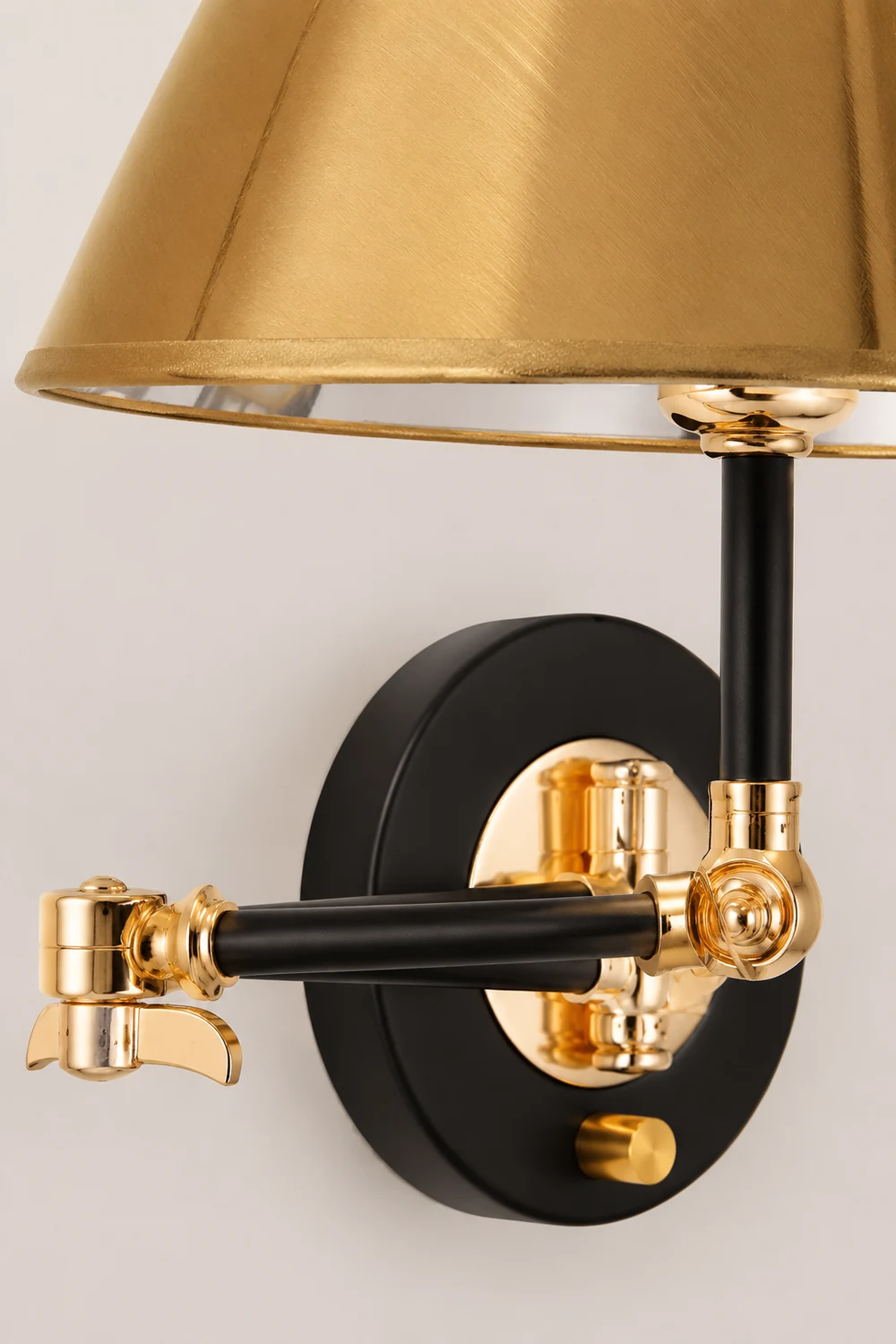 Carins Cone Shaped Adjustable Wall Lamp, Gold, Bedroom - Lumpaz