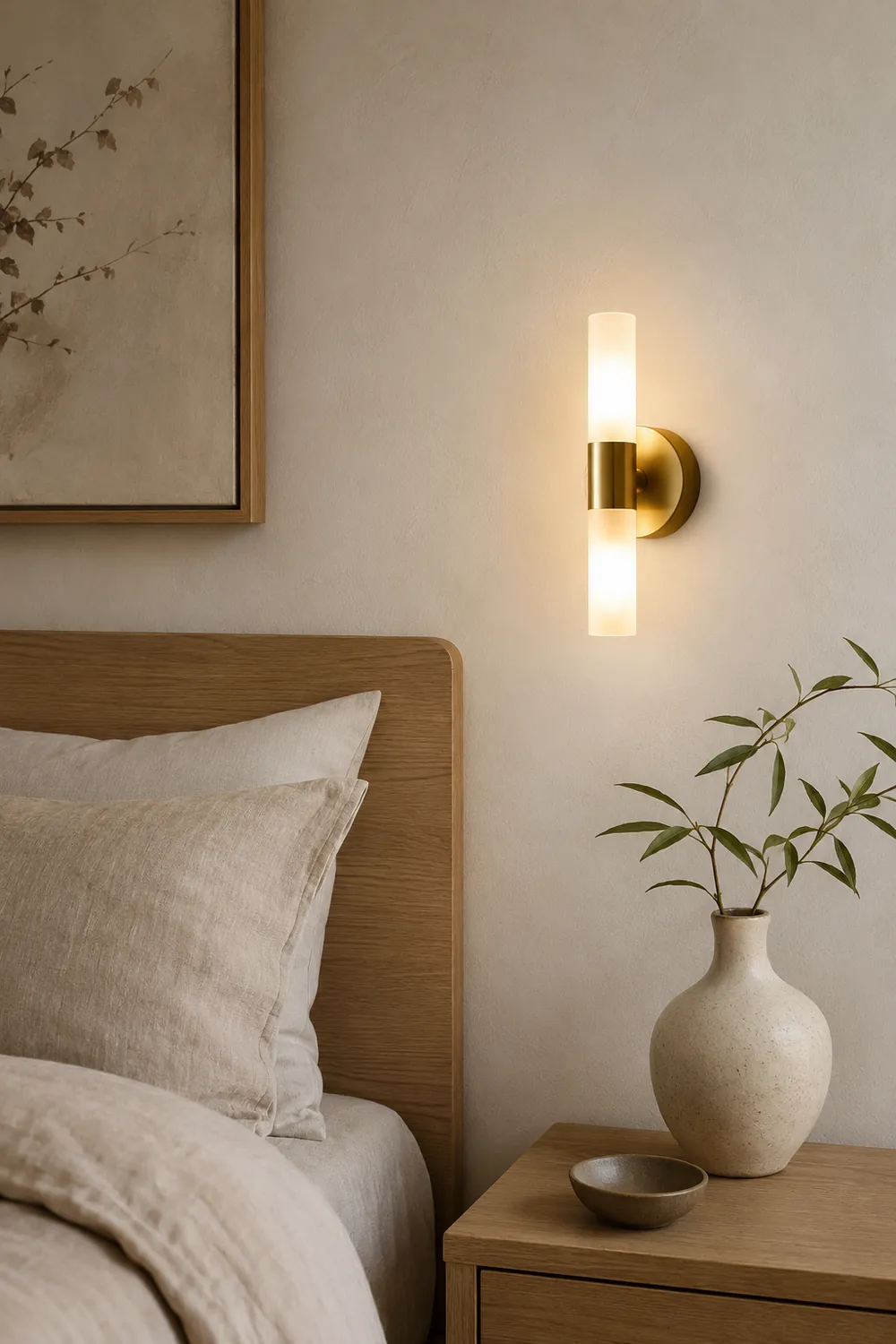 Leigh Modern Cylindrical Metal Led Wall Lamp, Gold - Lumpaz