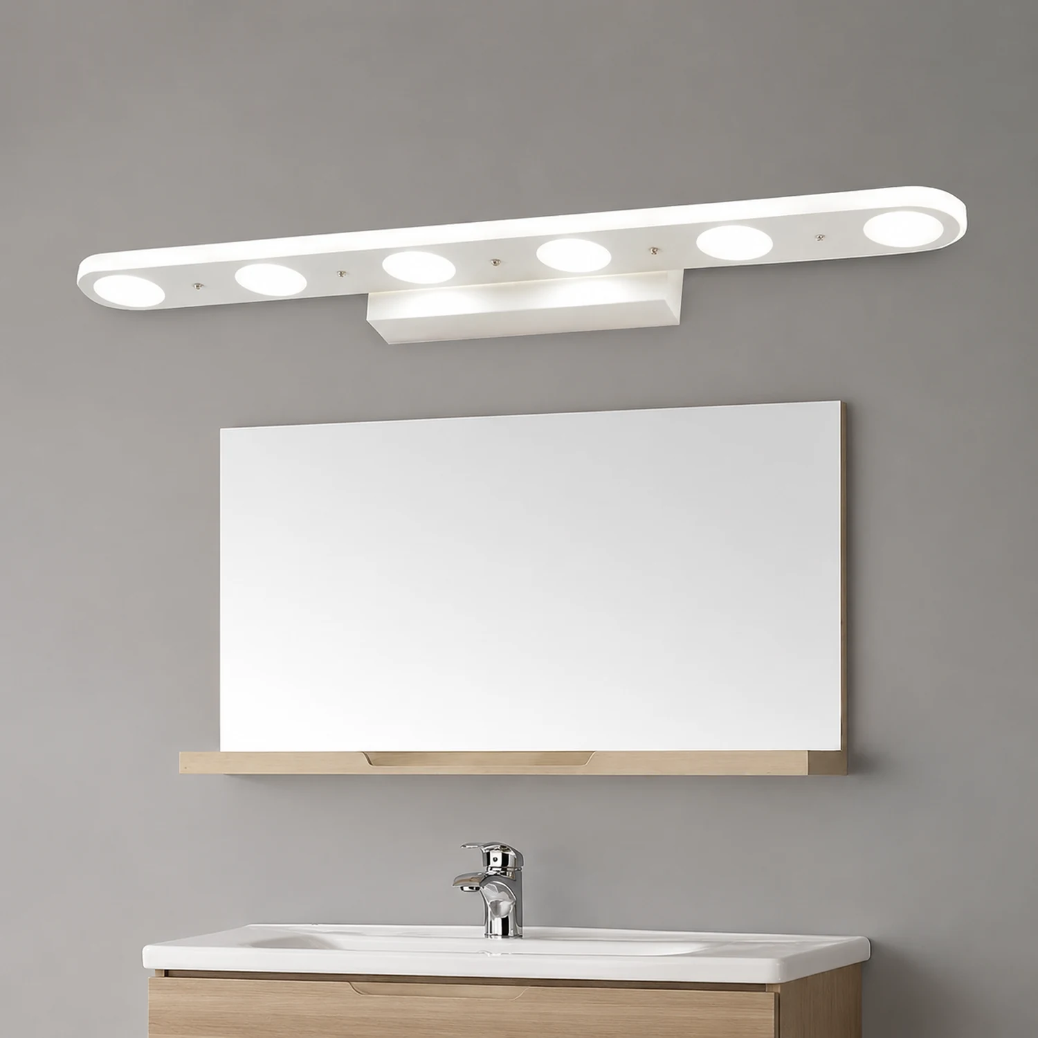 Leigh Modern Oval  Metal/Acrylic Bedroom Wall Lamp, White - Lumpaz