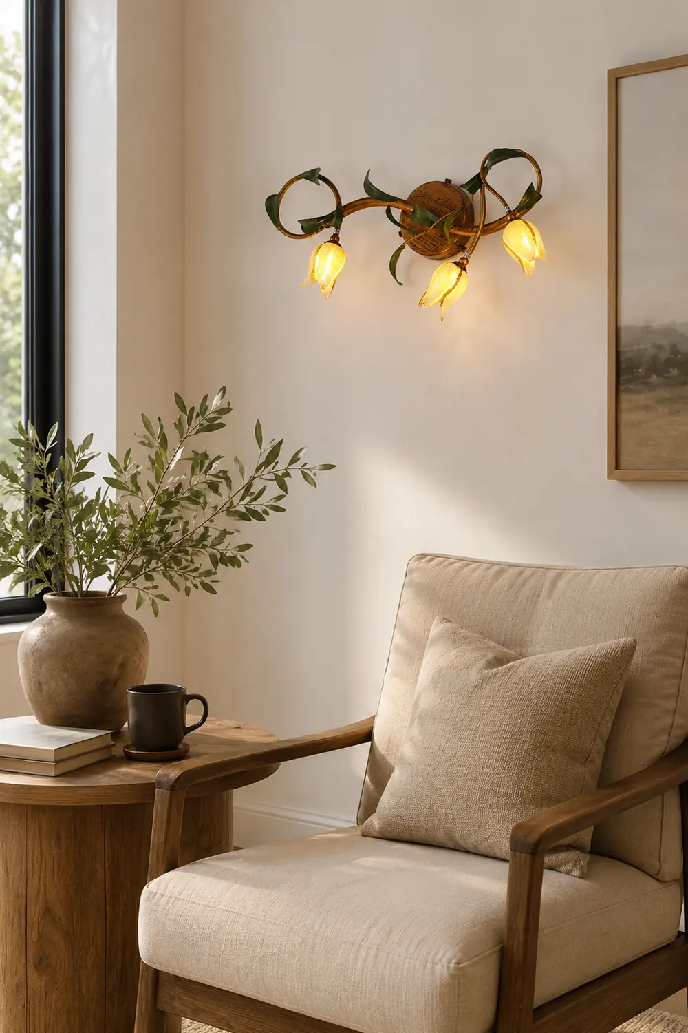 Félicie Vintage Flower Metal&Glass Wall Lamp, Copper - Lumpaz