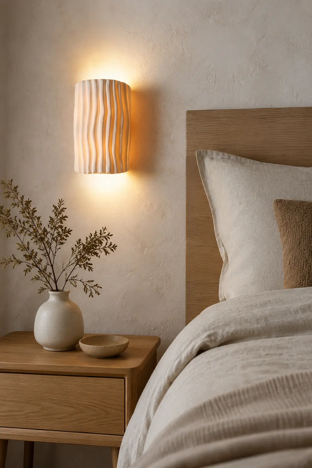 Morandi Retro LED Wall Lamps White/Gray/Orange/Green Resin Bedroom - Lumpaz