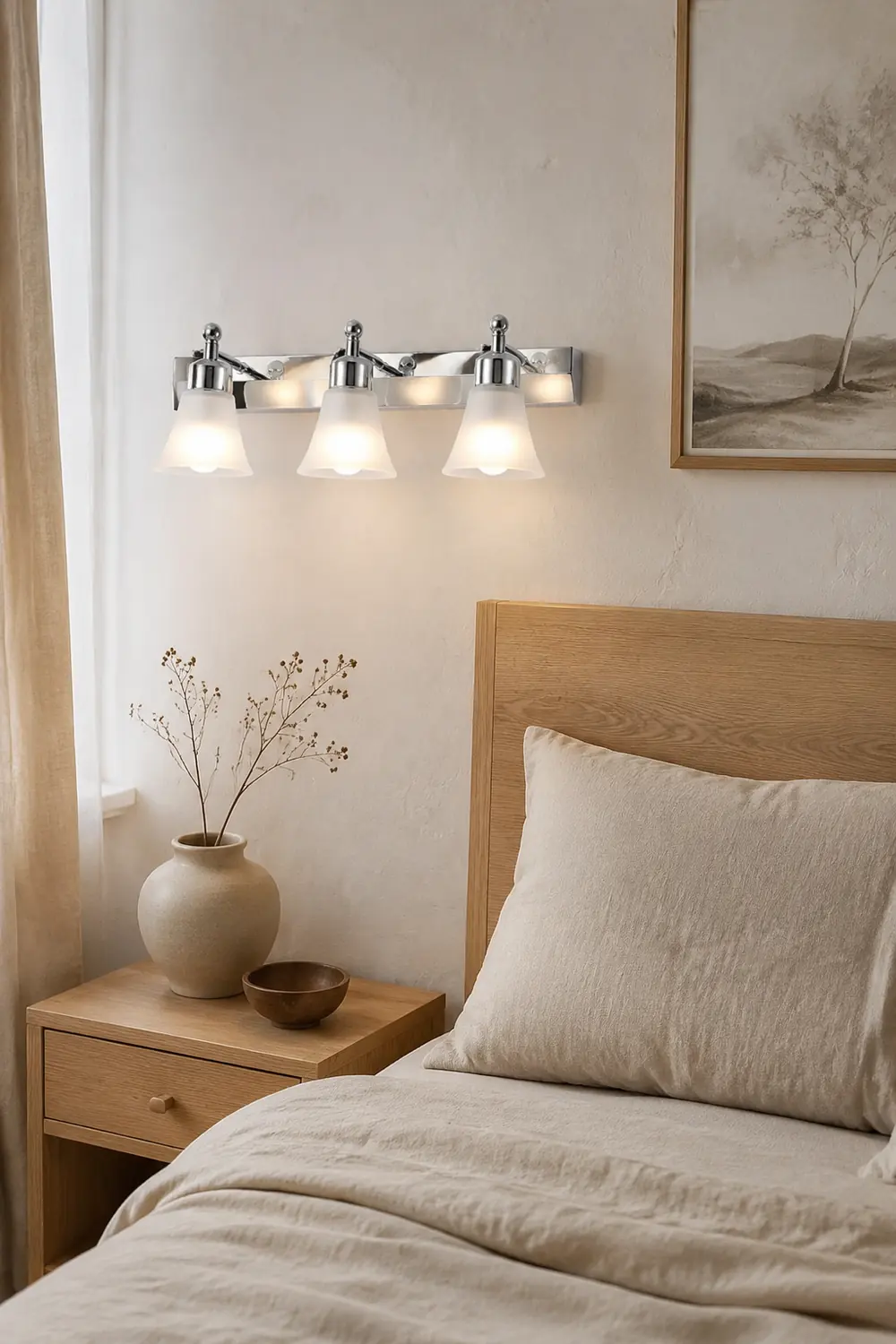 Leigh Nordic Flower Shaped Steel&Glass Bedroom Wall Lamps, Sliver - Lumpaz