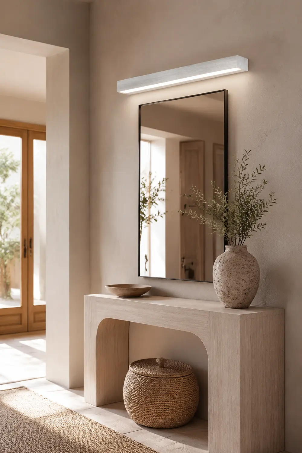 Edge Wall Lamp Linear Minimalist Mirror Front, White, Bathroom - Lumpaz