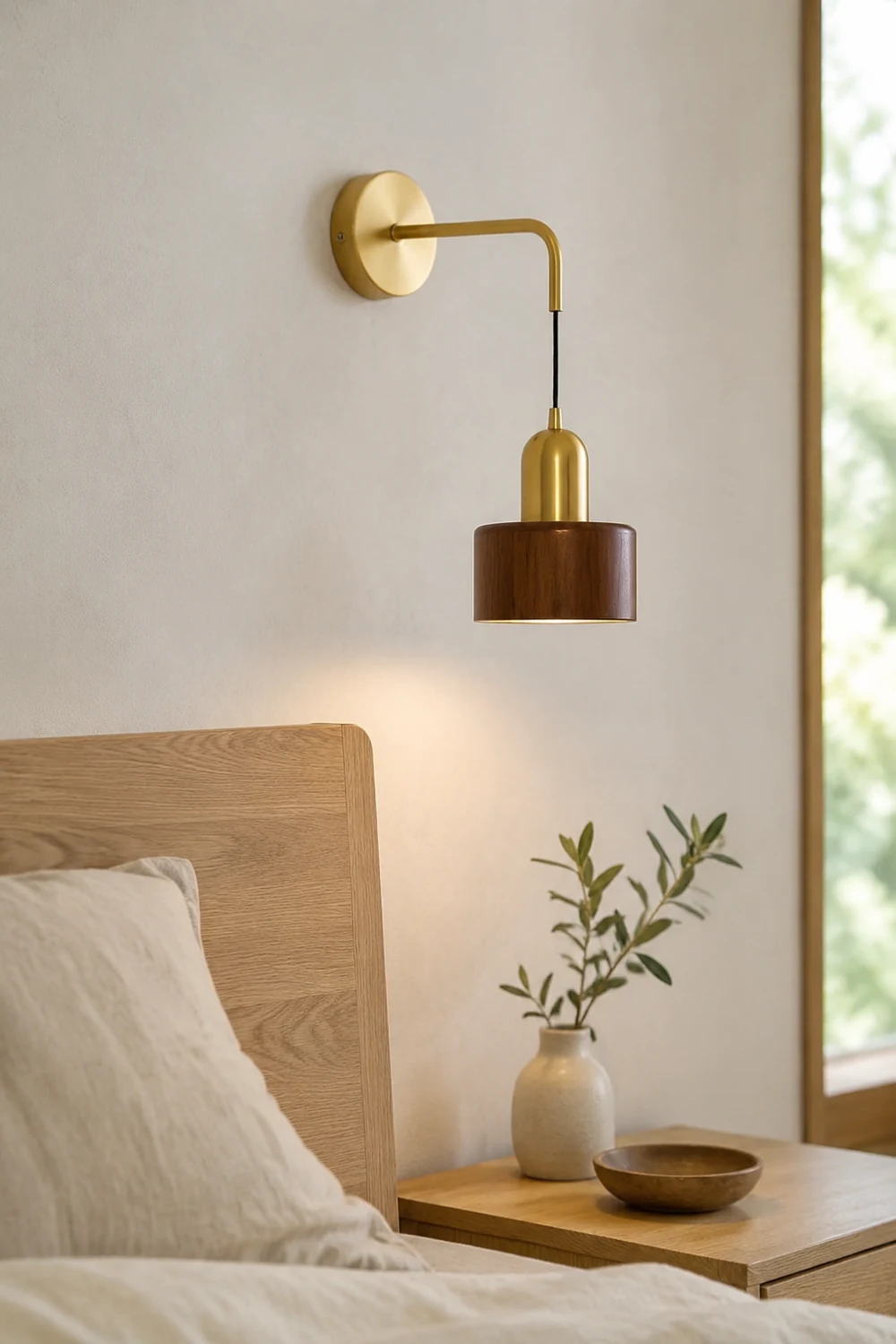 Ozawa Vintage Wooden Cylinder Wall Lamp - Lumpaz