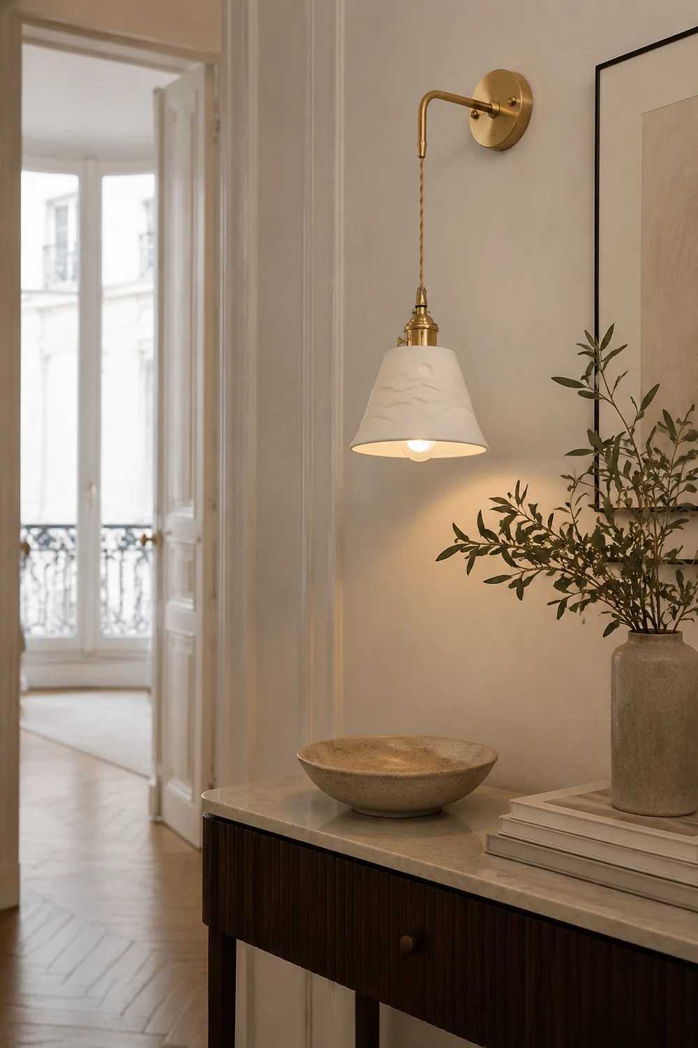 Lottie Modern Cone Wall Lamp, Metal/Ceramics - Lumpaz