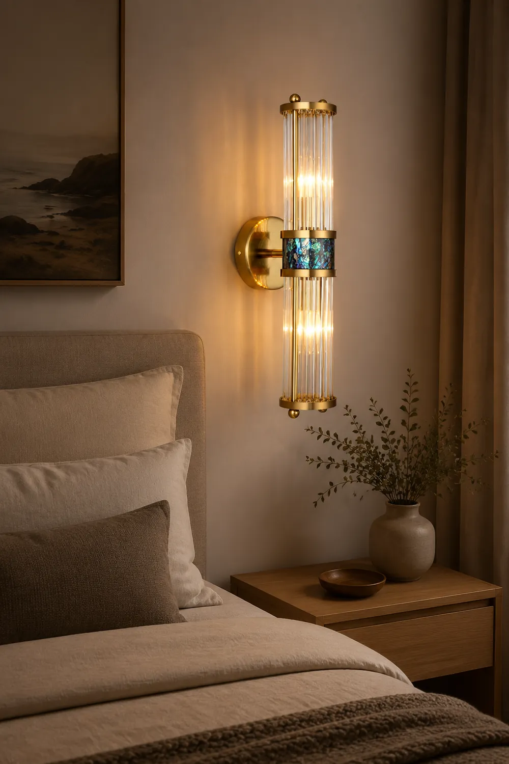 Fancy & Luxury Style Acrylic+Metal Wall Lamp Bedside Lamp For Bedroom - Lumpaz