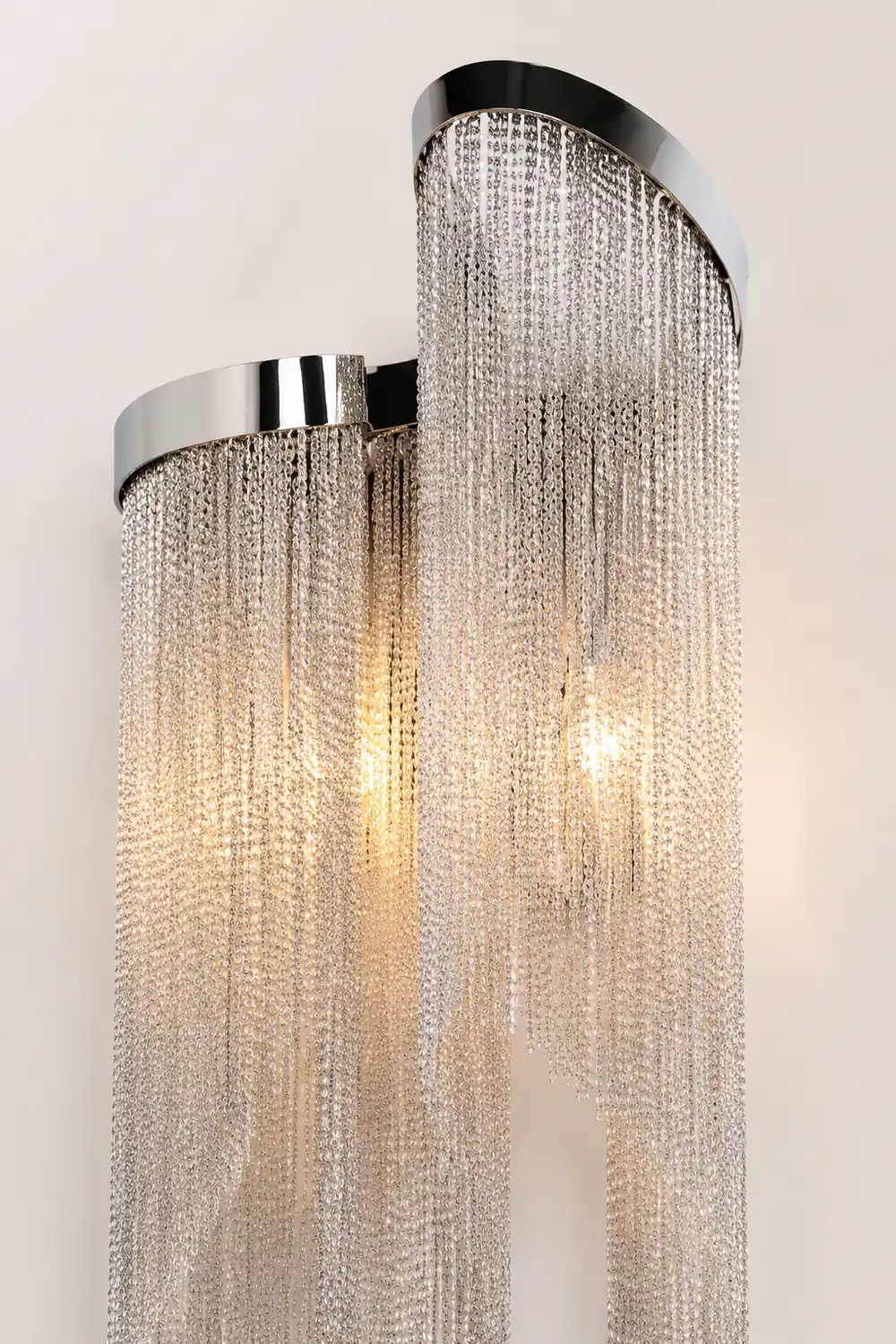 Colon Wall Lamp Modern/Art Deco, Tassel Chain, Silver, Bedroom - Lumpaz