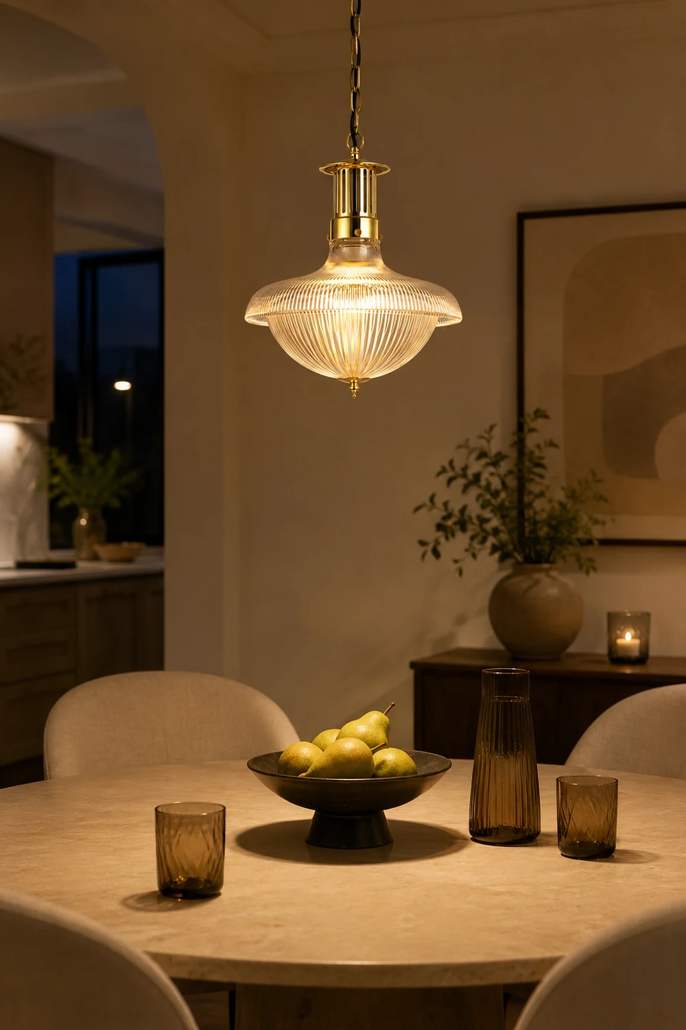 Alessio Vintage Industrial LED Pendant Light Glass Bedroom Kitchen - Lumpaz