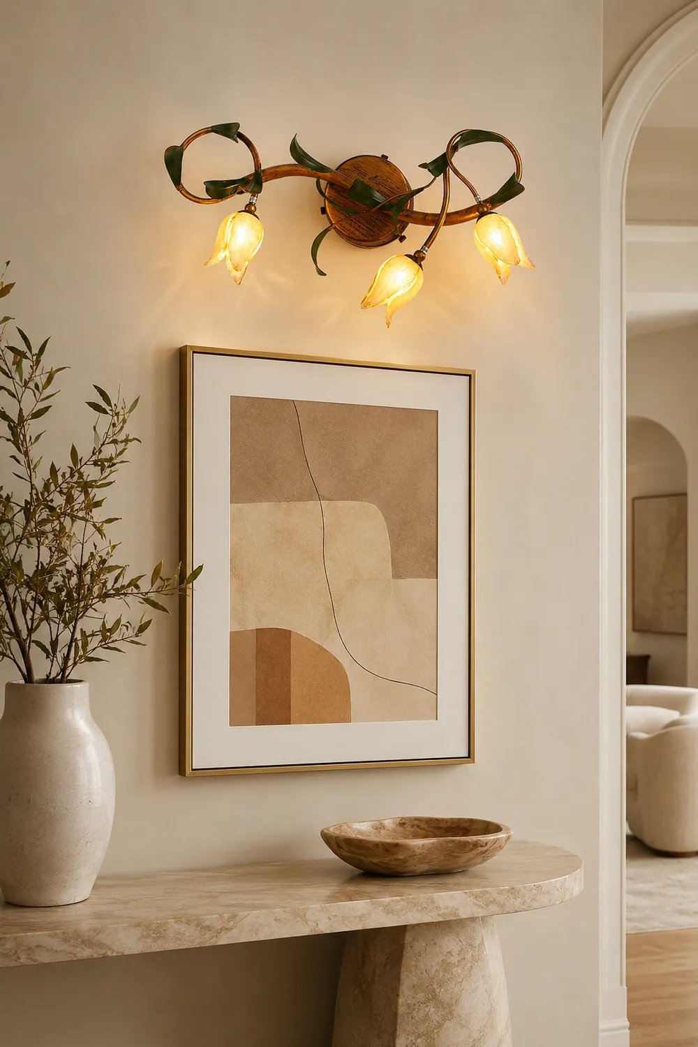 Félicie Vintage Flower Metal&Glass Wall Lamp, Copper - Lumpaz