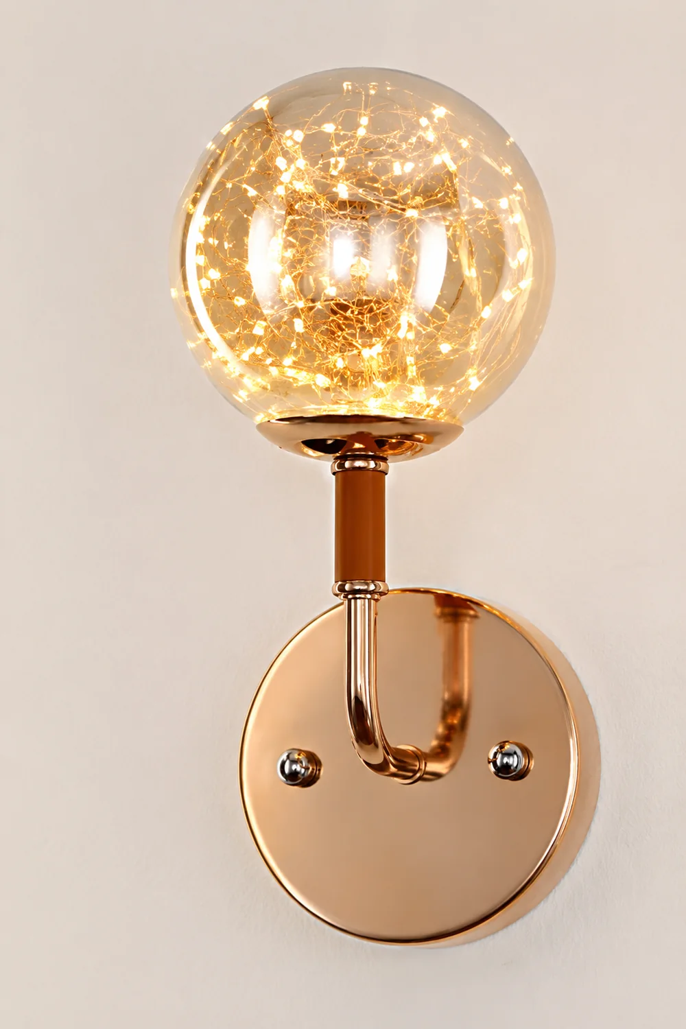 Valentina Wall Lamp Starry Globe Art Deco, Black/Gold, Bedroom - Lumpaz