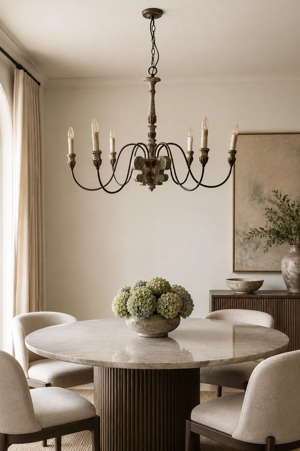 Silva Retro Design LED Chandelier Bronze Metal Living Room - Lumpaz