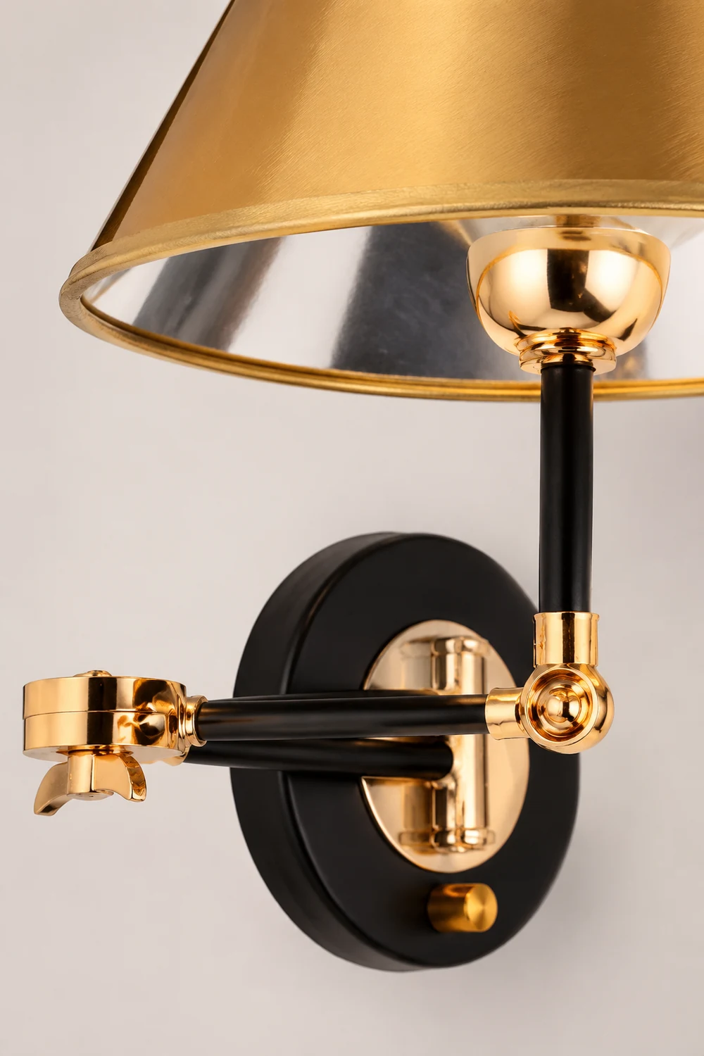 Carins Cone Shaped Adjustable Wall Lamp, Gold, Bedroom - Lumpaz