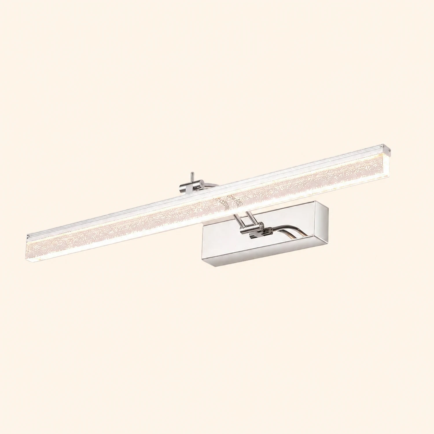 Edge Minimalist Linear Metal/Acrylic Mirror Front Vanity Wall Lamp, Black/White/Silver - Lumpaz