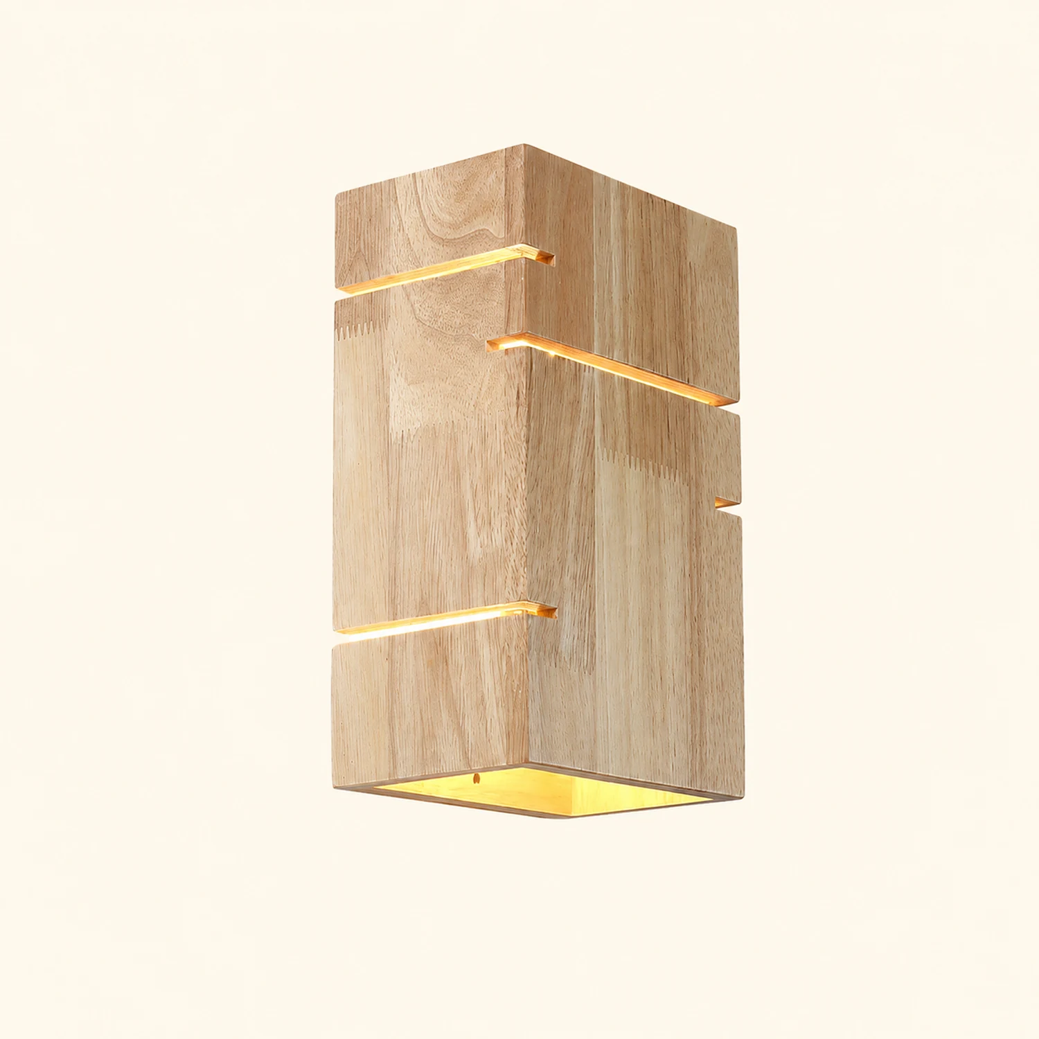 Ozawa Wall Lamp Rectangular Minimalist, Mounted Bedside, Wood, Bedroom - Lumpaz